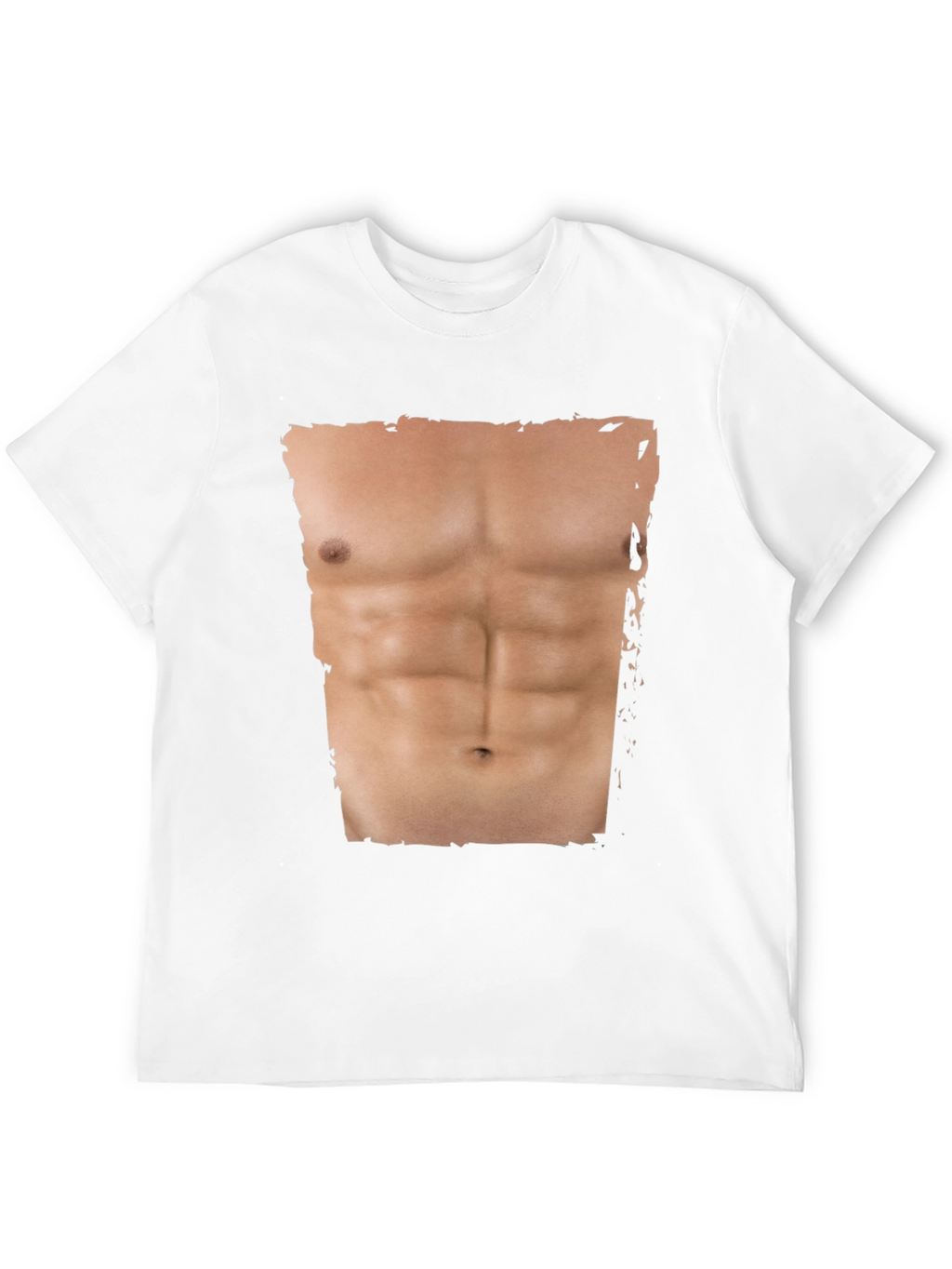 Mens Funny Abs Print T-Shirt - Black