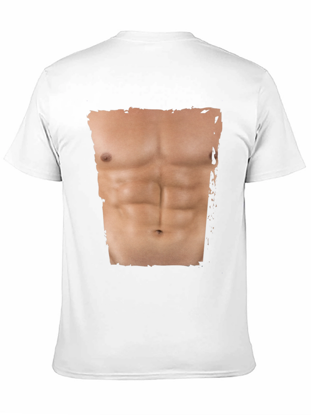 Mens Funny Abs Print T-Shirt - Black