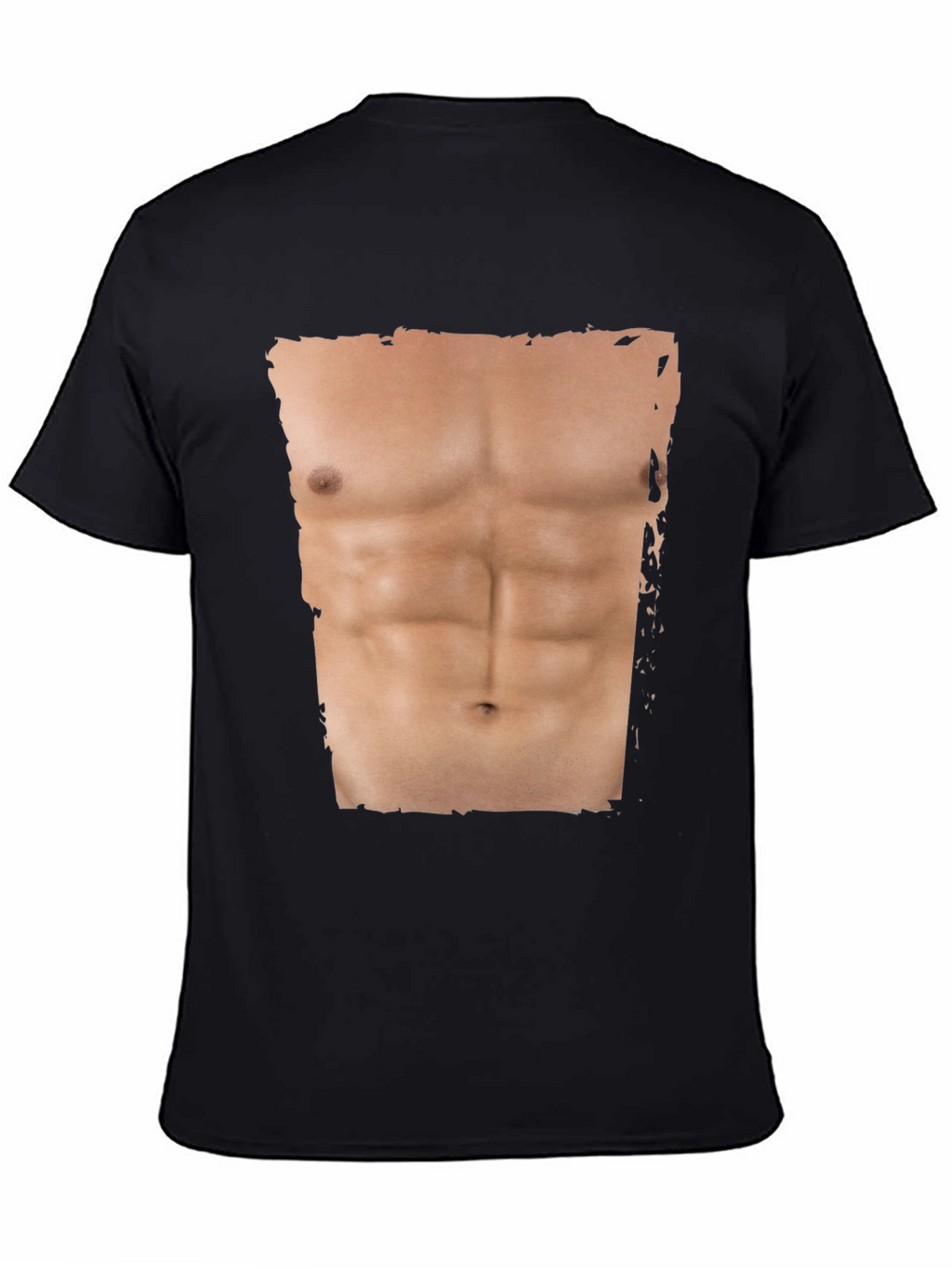 Mens Funny Abs Print T-Shirt - Black