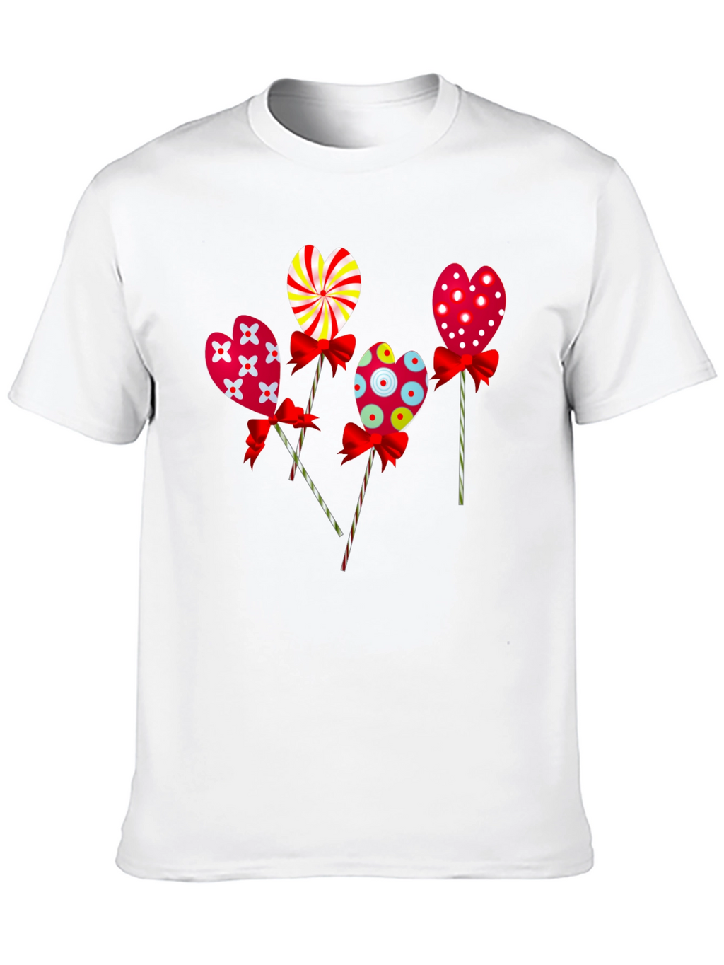 Heart Lollipop Graphic Tee - Cute Candy Design