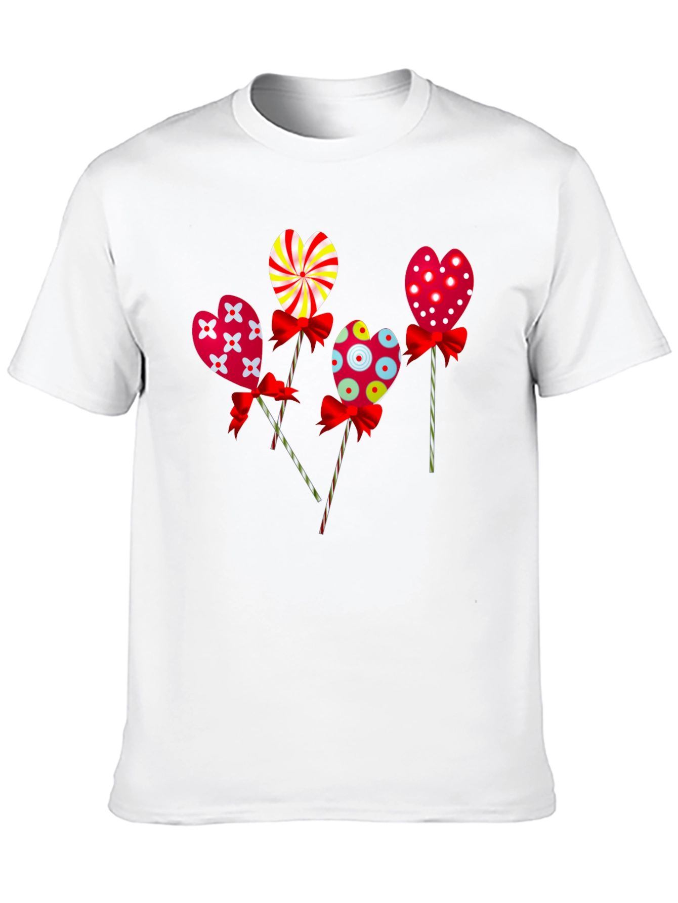 Heart Lollipop Graphic Tee - Cute Candy Design