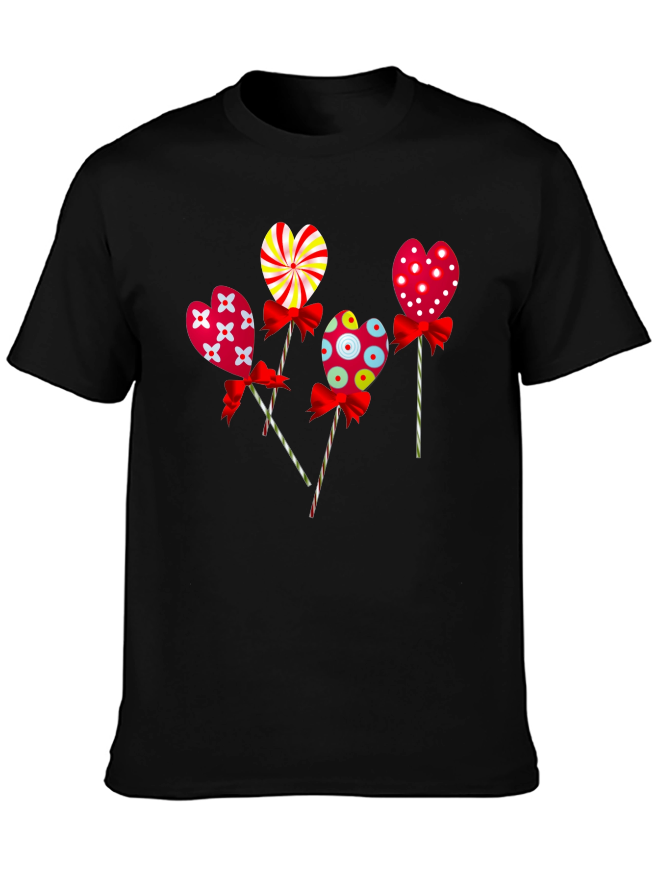 Heart Lollipop Graphic Tee - Cute Candy Design