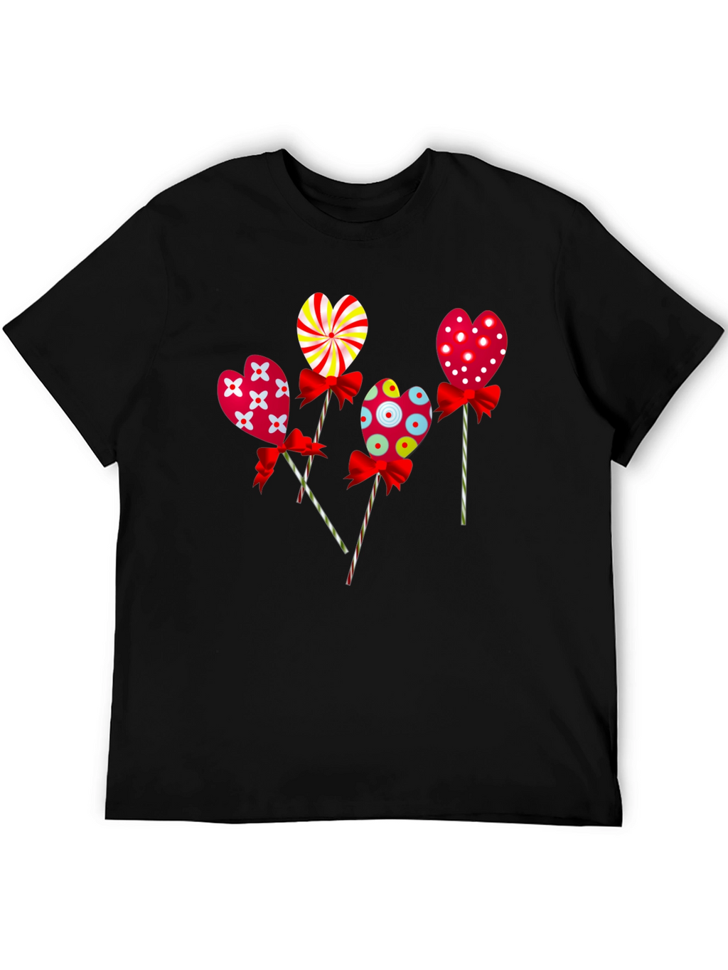 Heart Lollipop Graphic Tee - Cute Candy Design