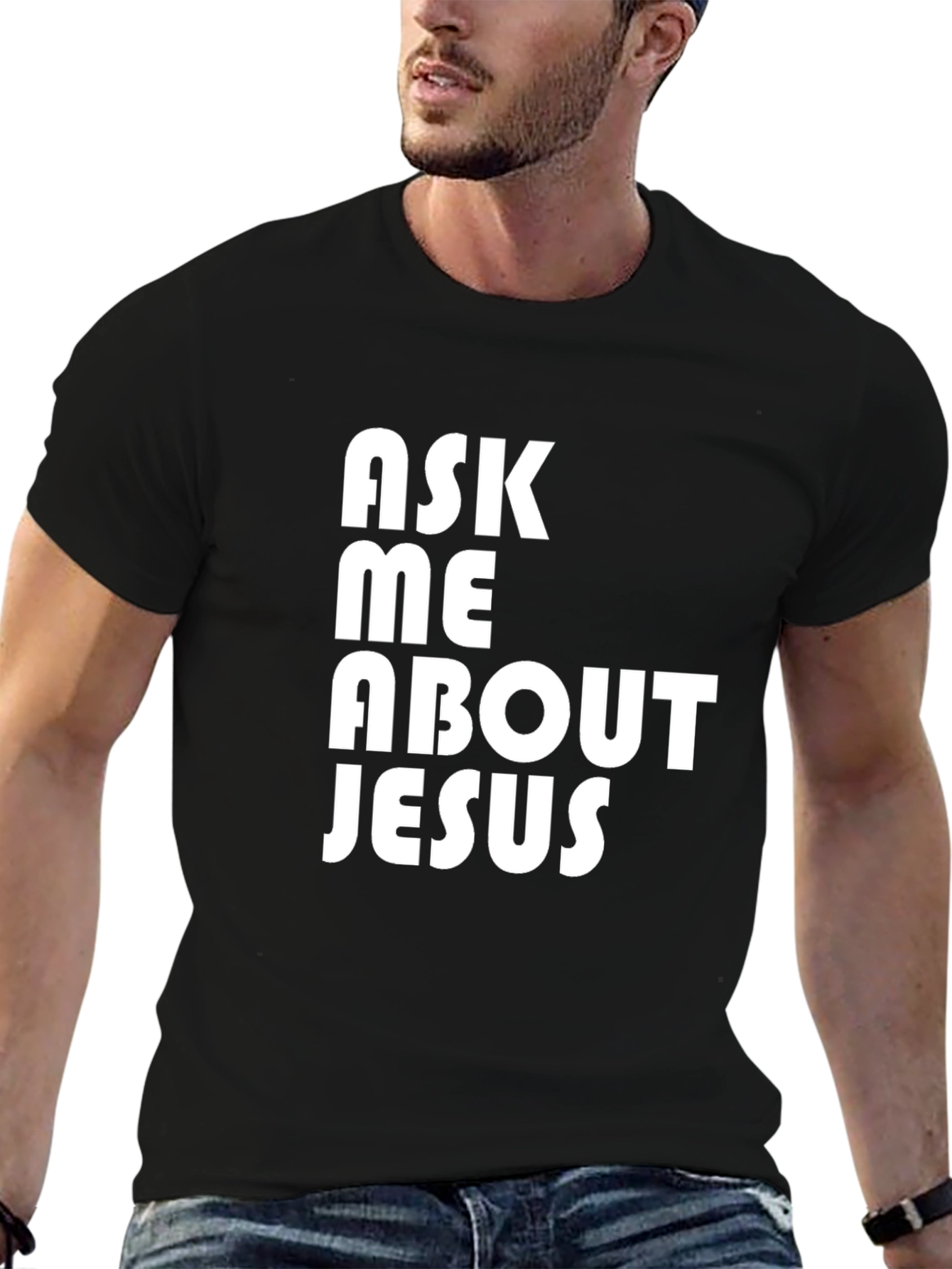 Ask Me About Jesus Graphic T-Shirt