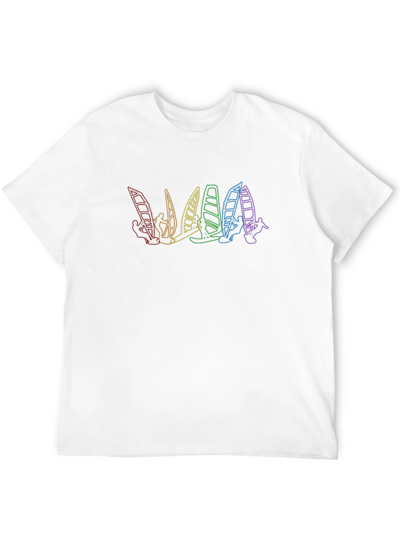 Rainbow Windsurfer Black T-Shirt