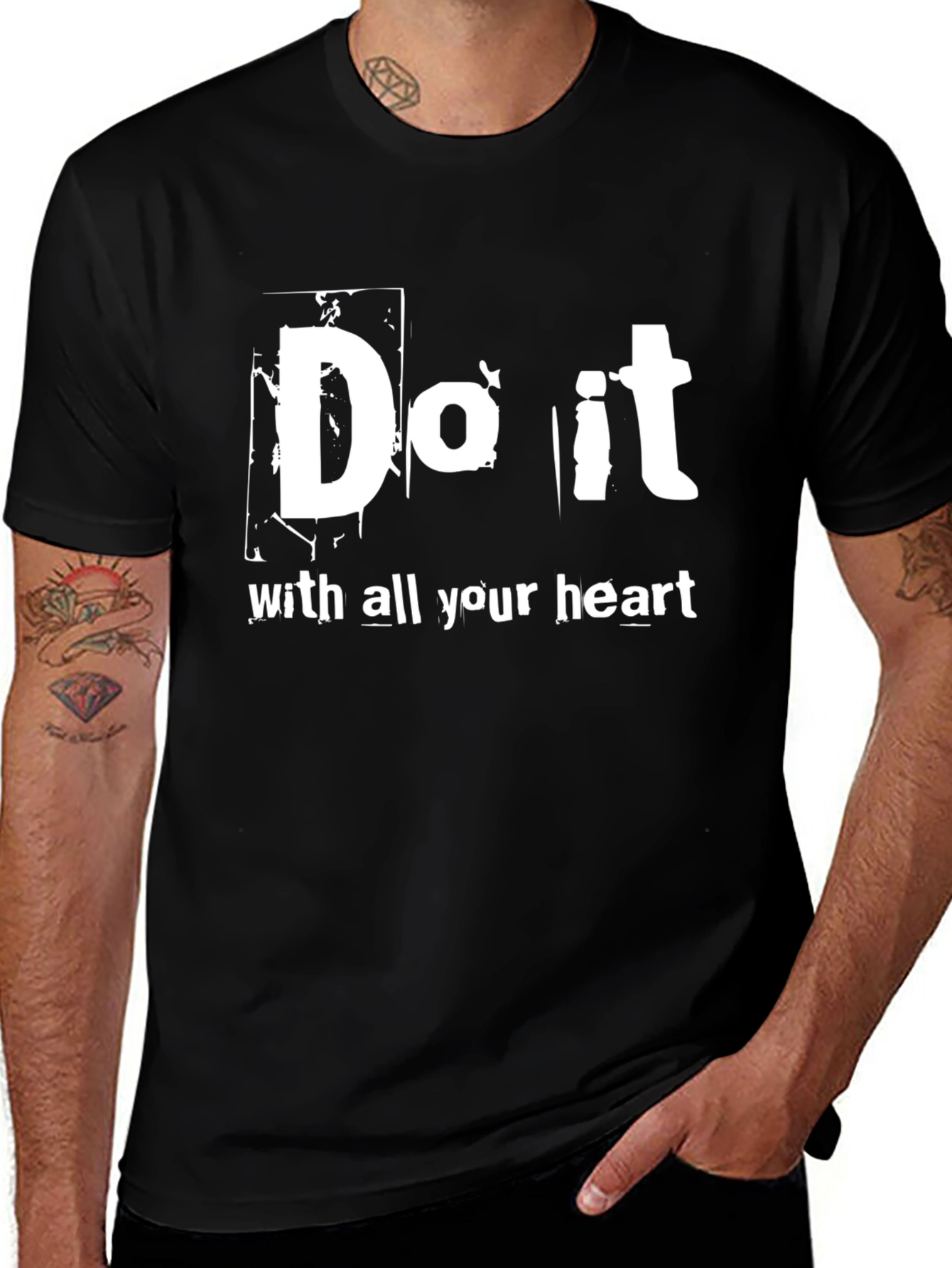 Do it with All Your Heart Black T-Shirt