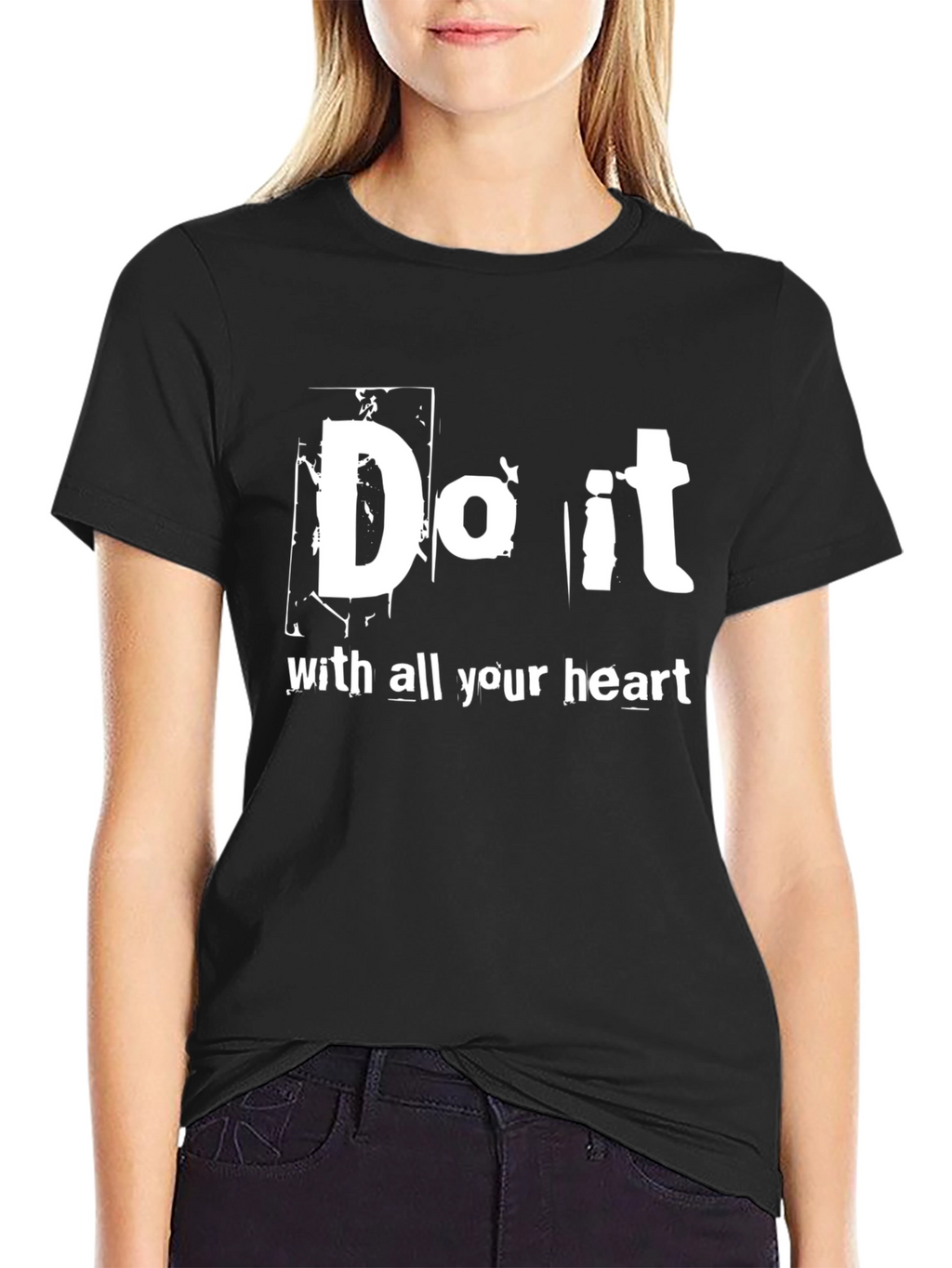 Do it with All Your Heart Black T-Shirt