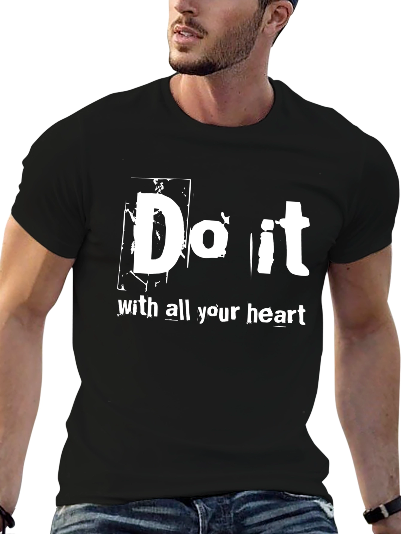 Do it with All Your Heart Black T-Shirt