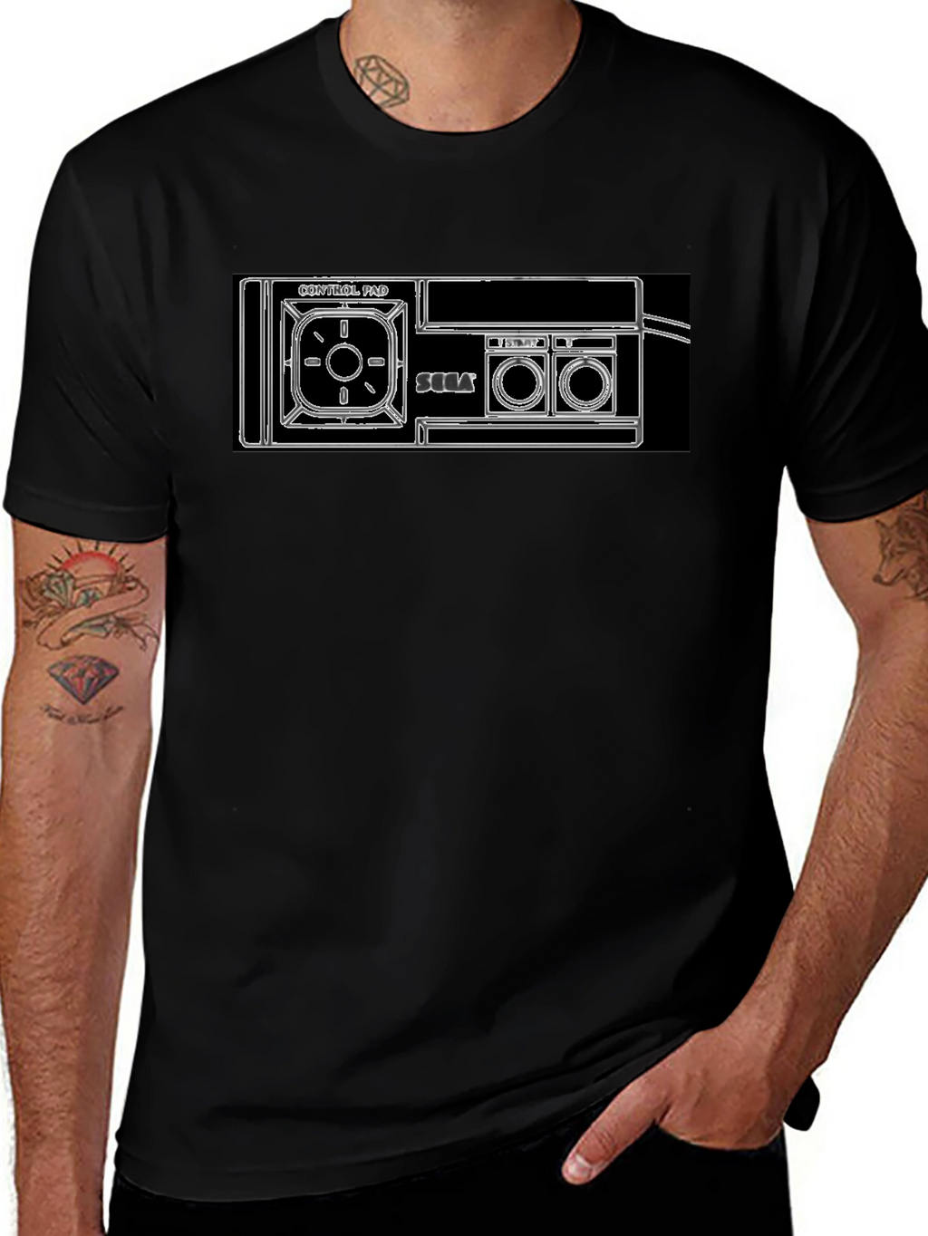 Retro Sega Controller T-Shirt - Black