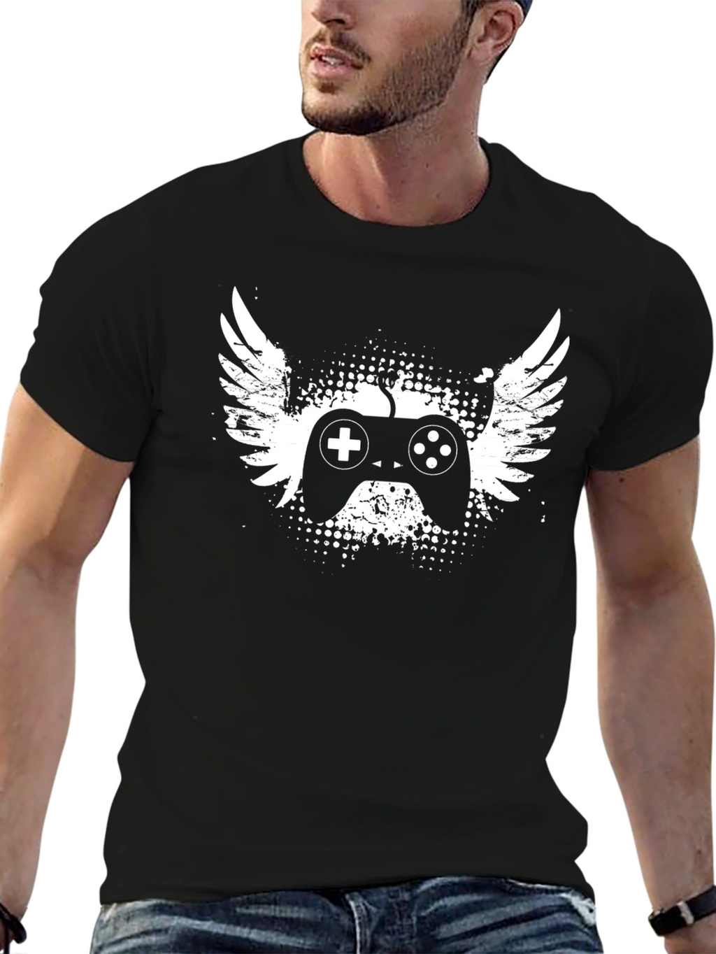 Gaming Controller Wings Graphic T-Shirt