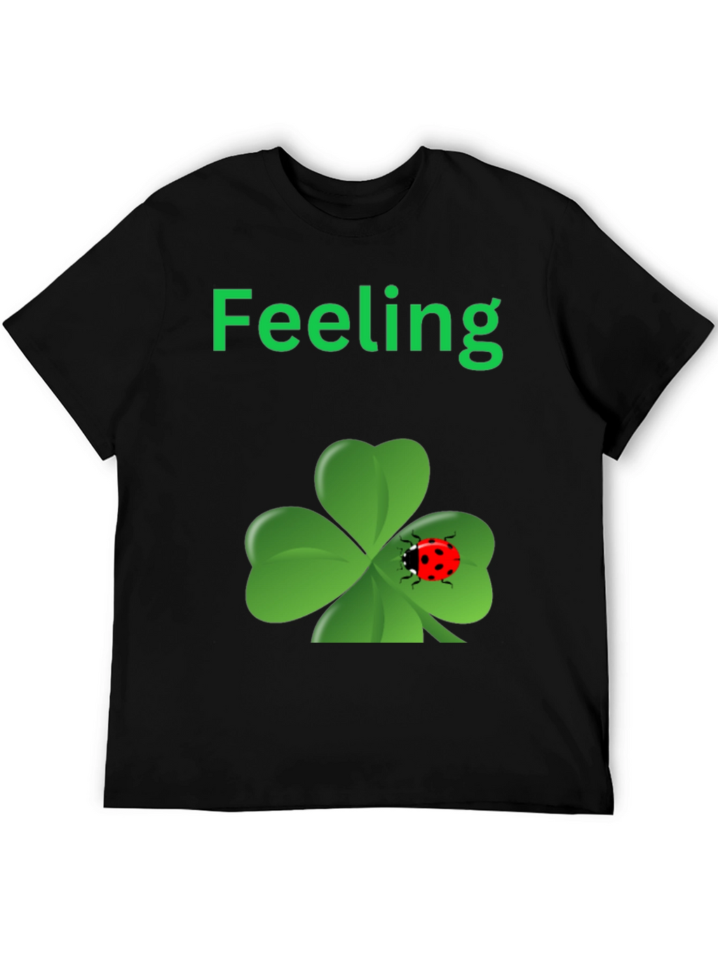 Lucky Feeling T-Shirt - Clover & Ladybug Design