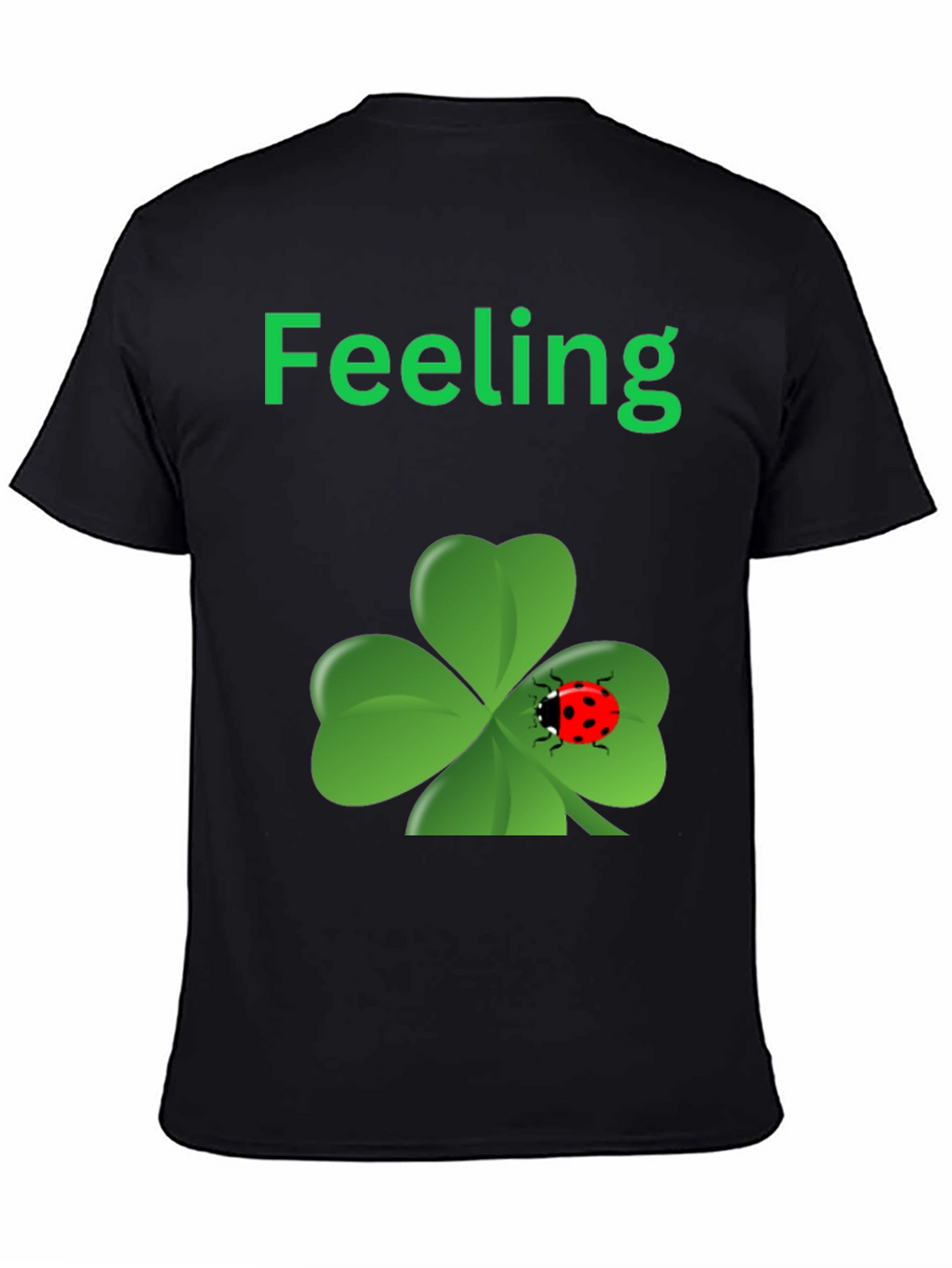 Lucky Feeling T-Shirt - Clover & Ladybug Design