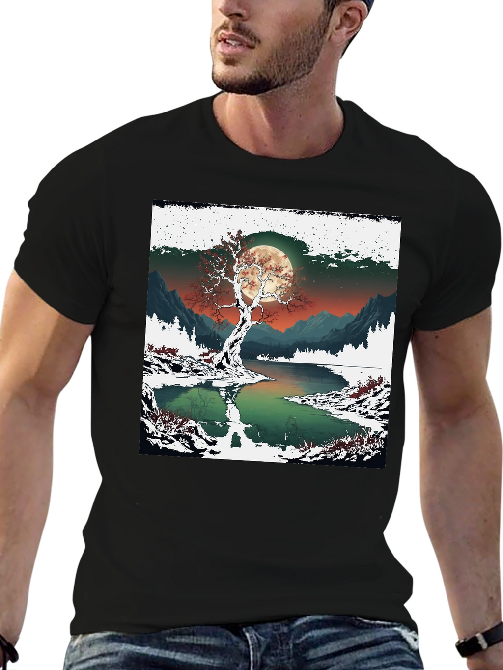 Moonlit Winter Tree Graphic Tee