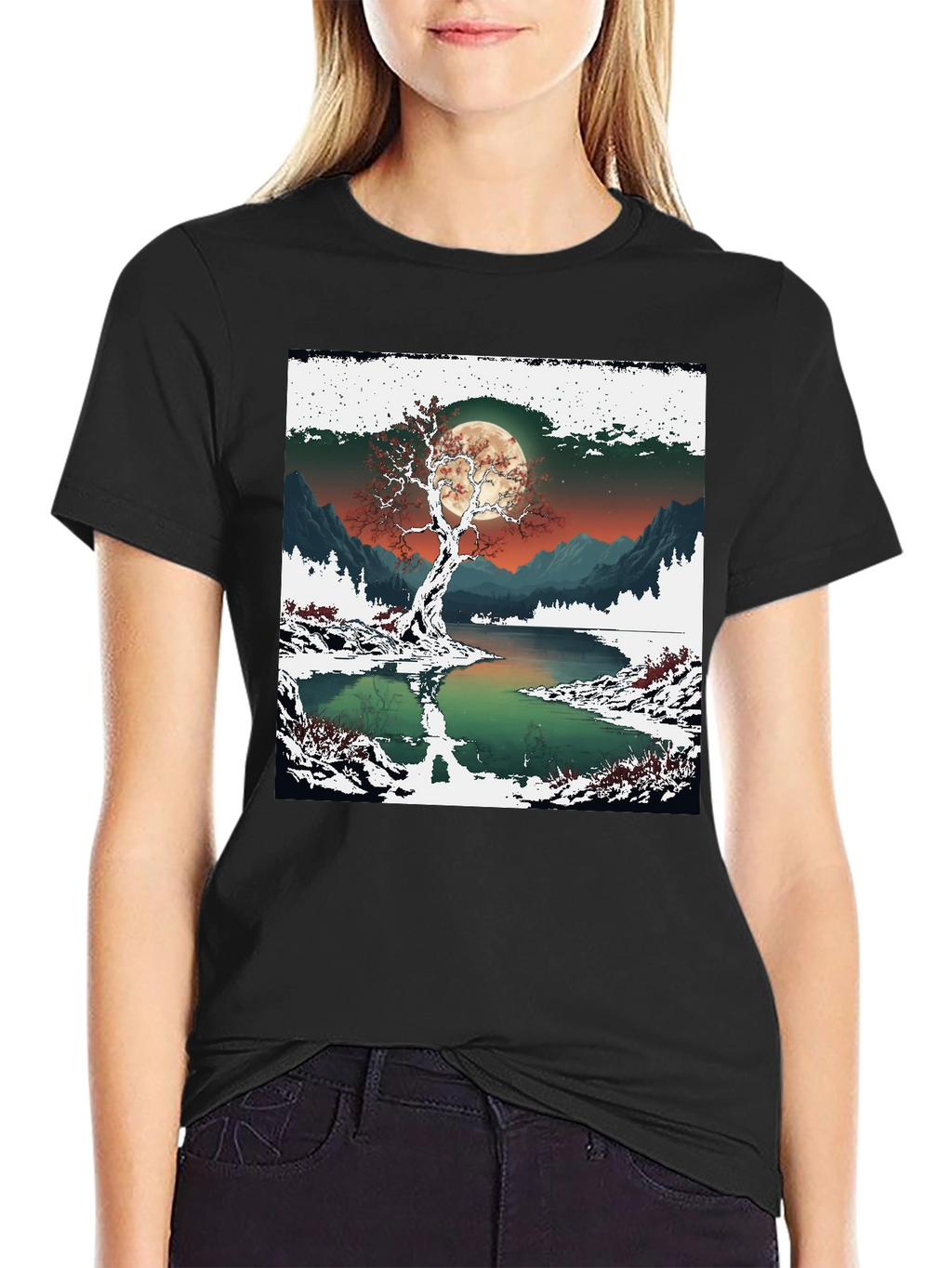 Moonlit Winter Tree Graphic Tee