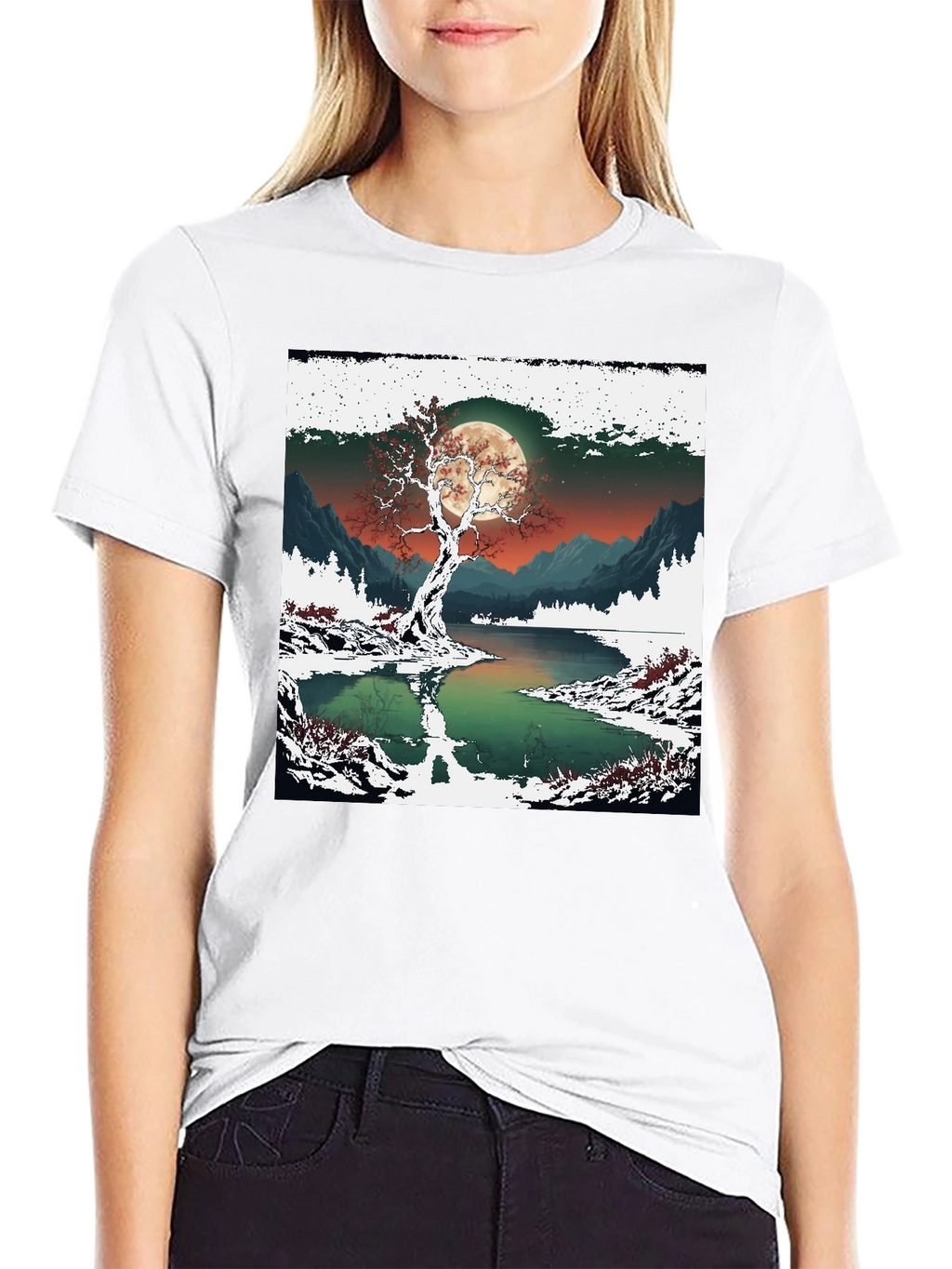 Moonlit Winter Tree Graphic Tee