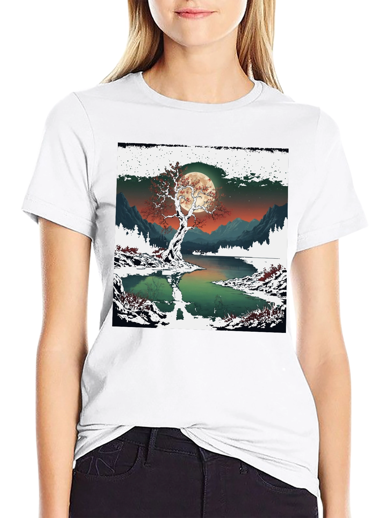 Moonlit Winter Tree Graphic Tee