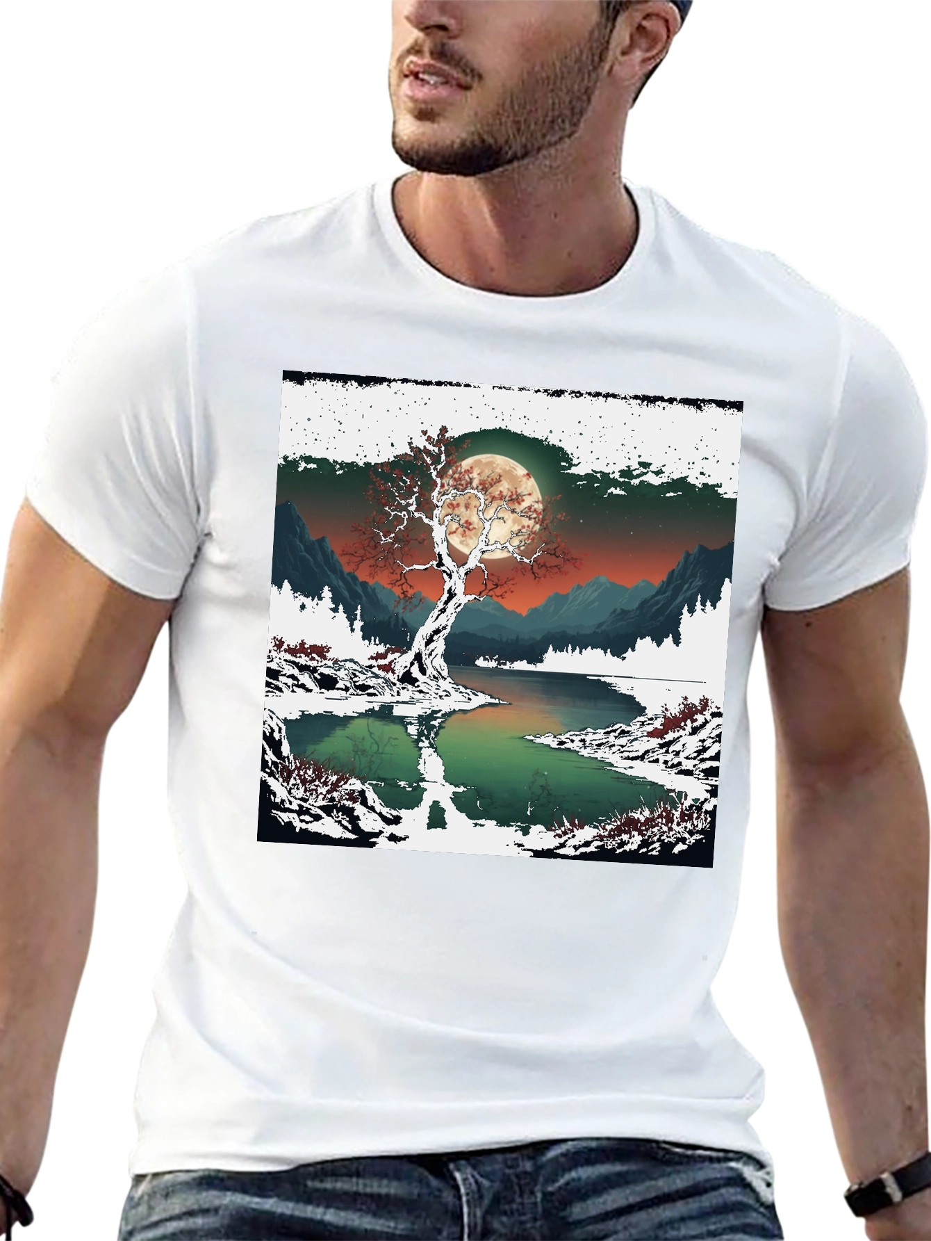 Moonlit Winter Tree Graphic Tee