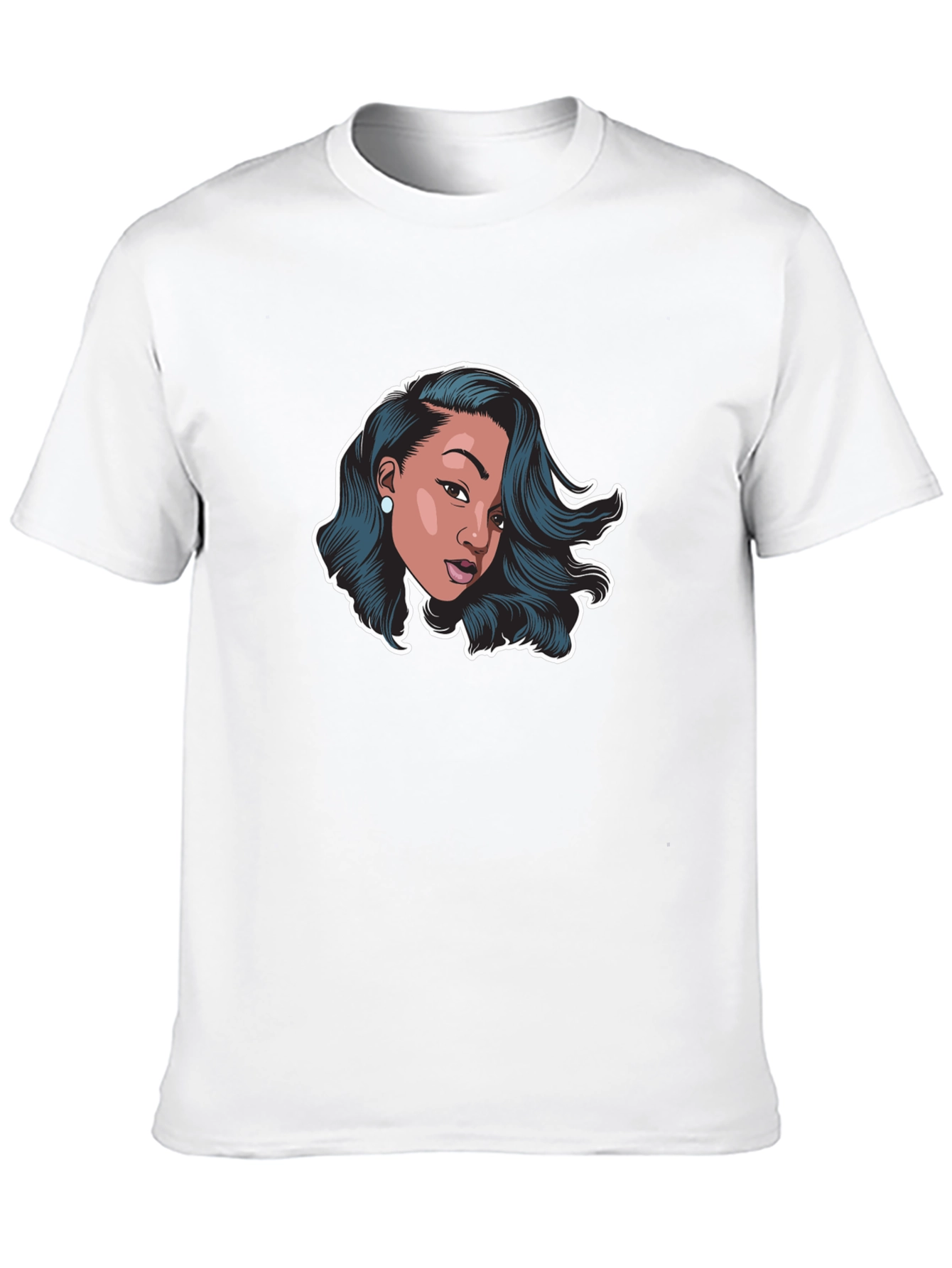 Stylish Black T-Shirt with Woman Graphic