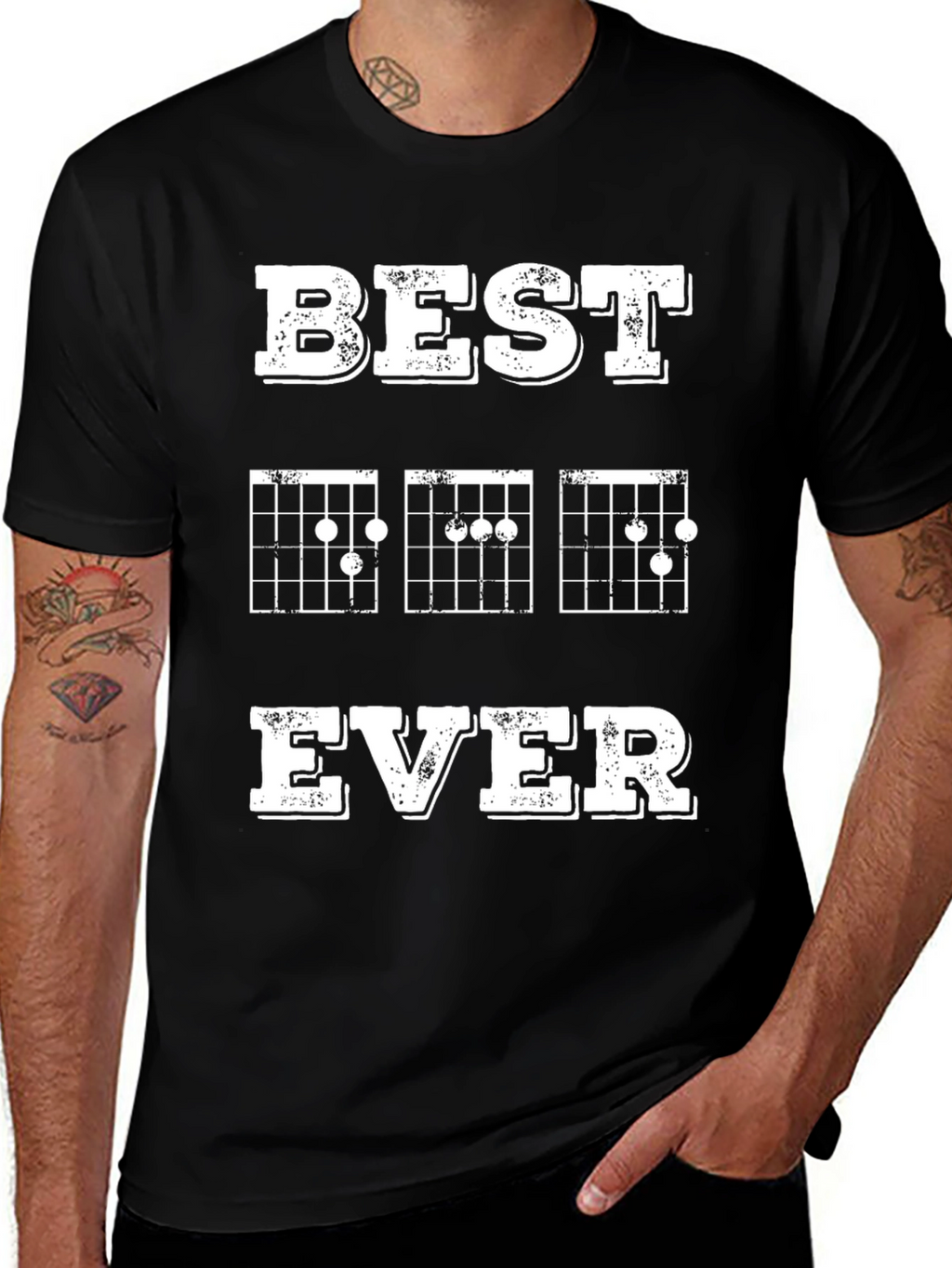Best Dad Ever Guitar Chords Graphic T-Shirt