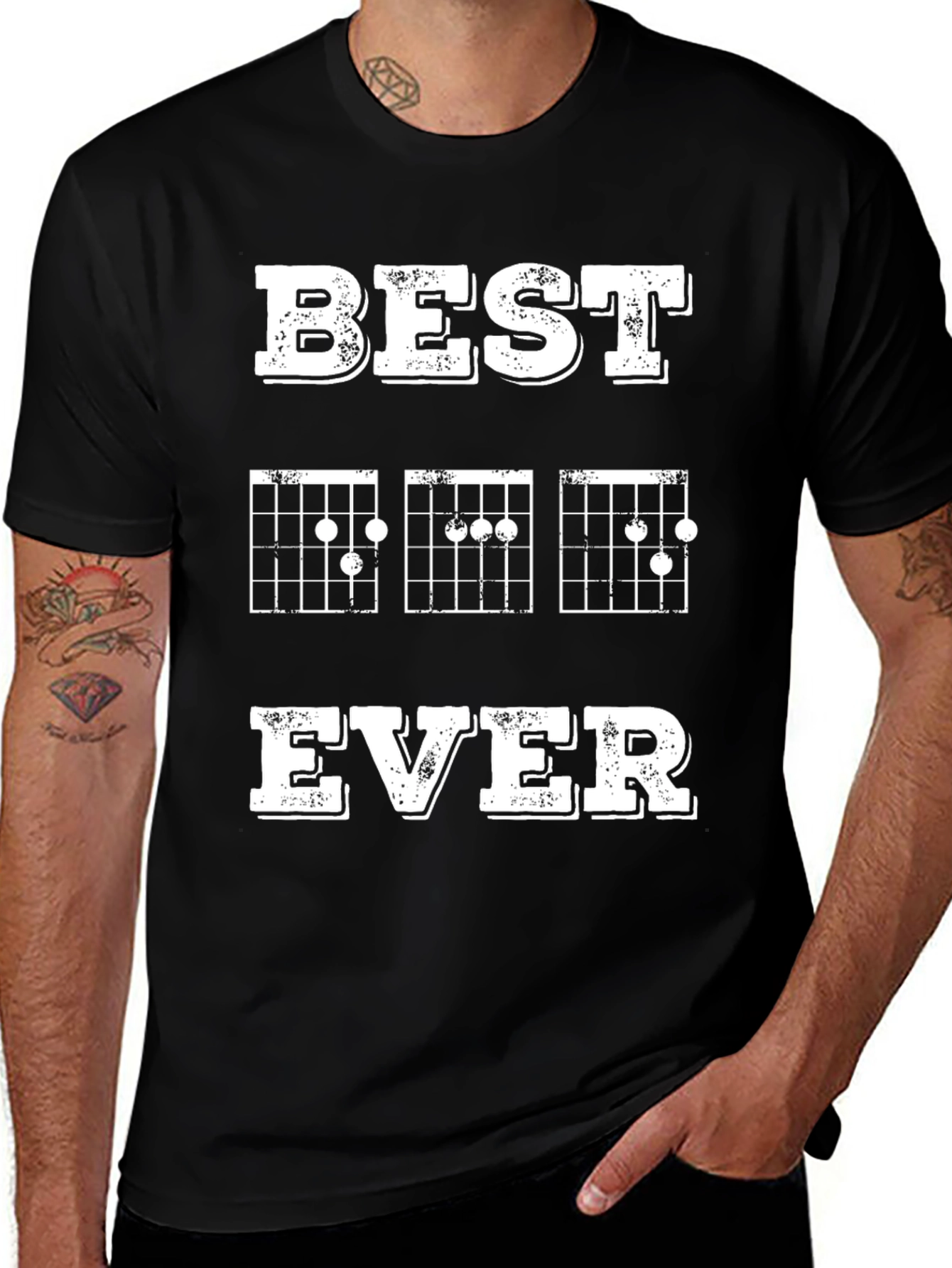 Best Dad Ever Guitar Chords Graphic T-Shirt
