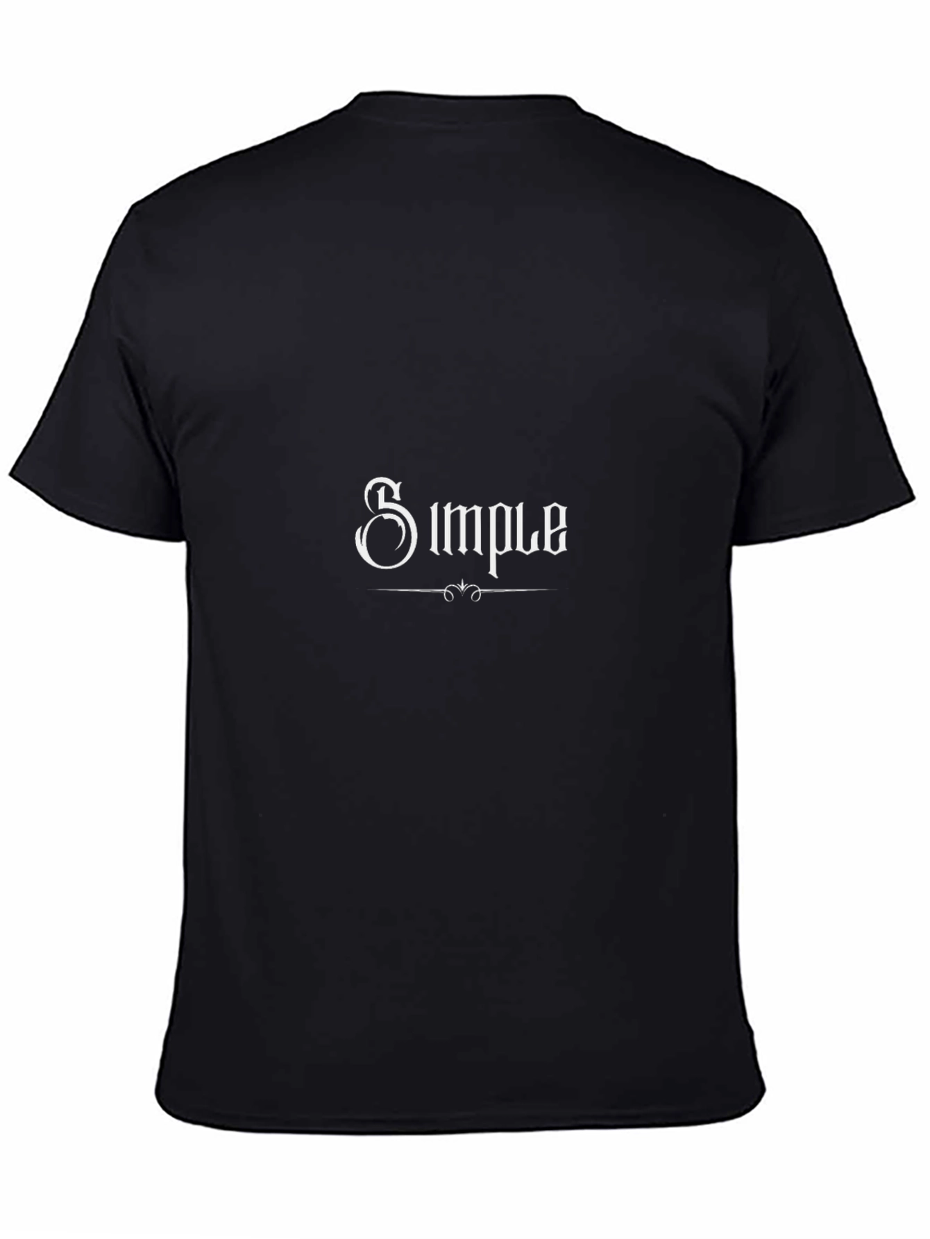 Simple Gothic Text Black T-Shirt