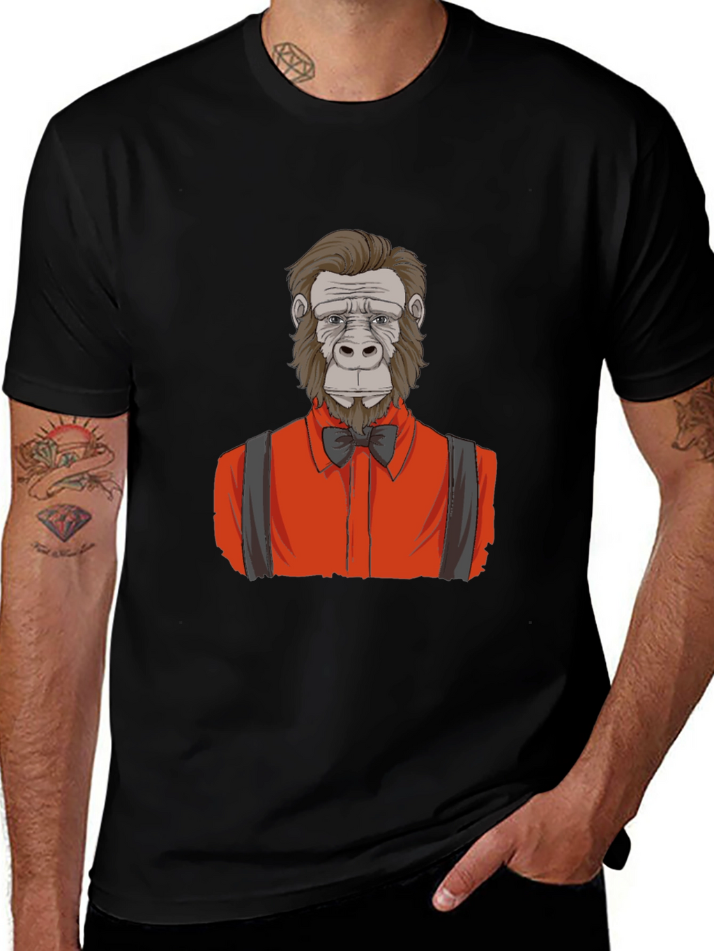 Gorilla Gentleman Graphic Tee - Black