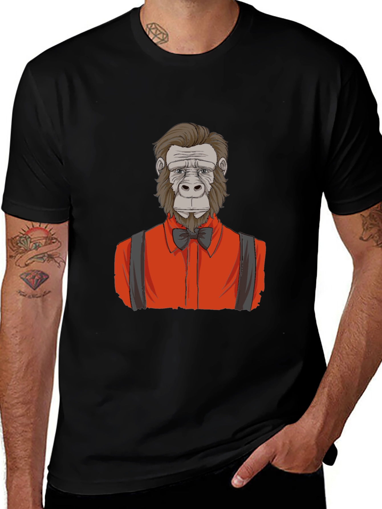 Gorilla Gentleman Graphic Tee - Black