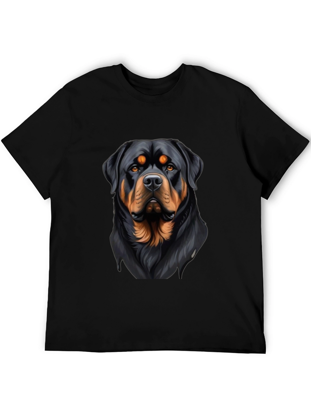 Rottweiler Graphic Print Black T-Shirt