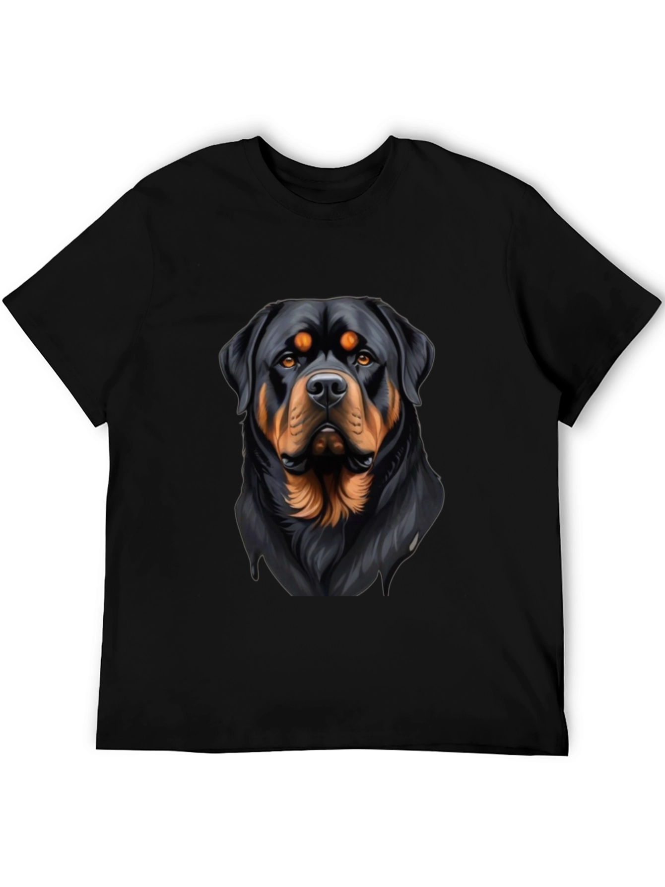 Rottweiler Graphic Print Black T-Shirt