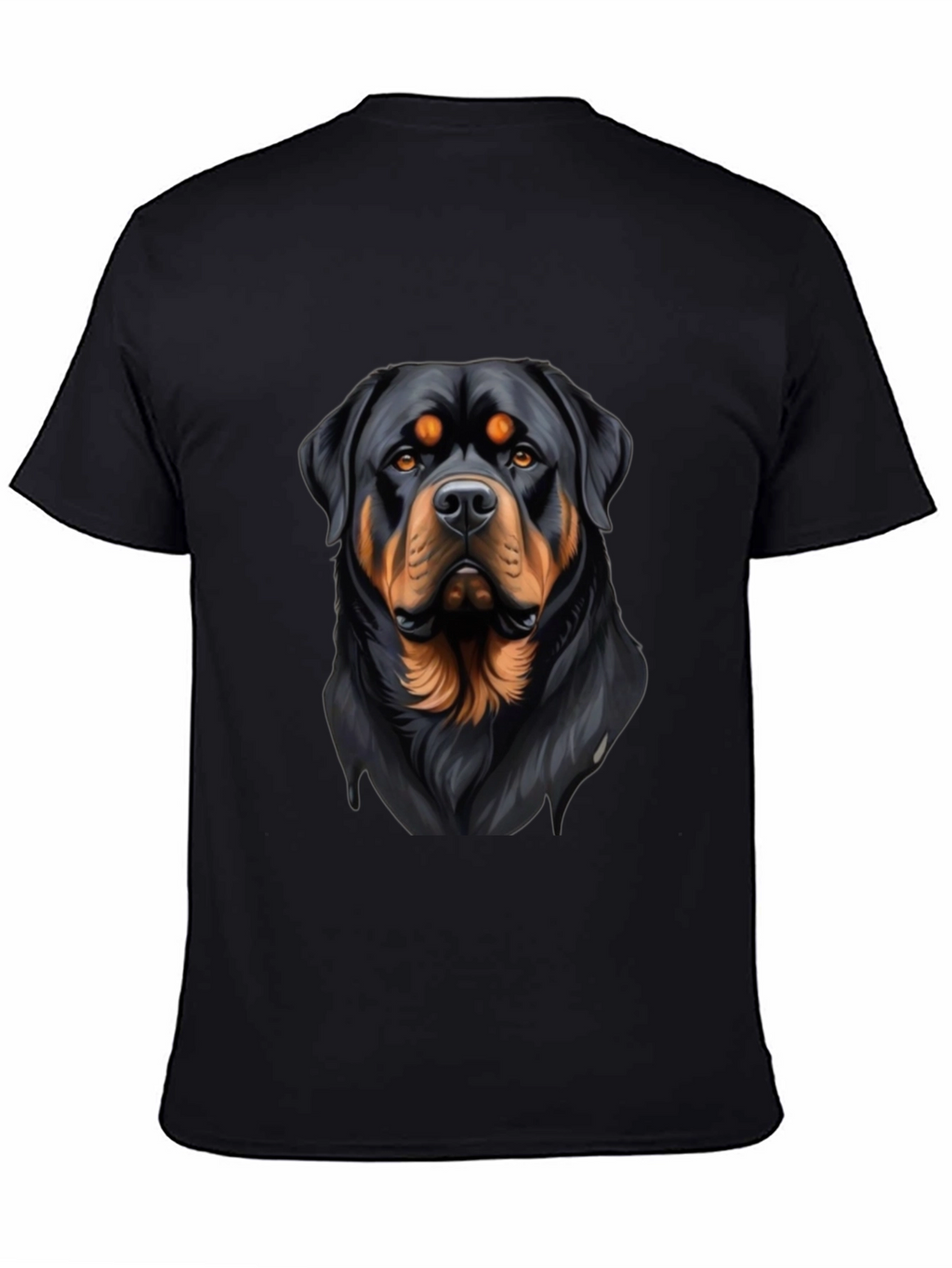 Rottweiler Graphic Print Black T-Shirt