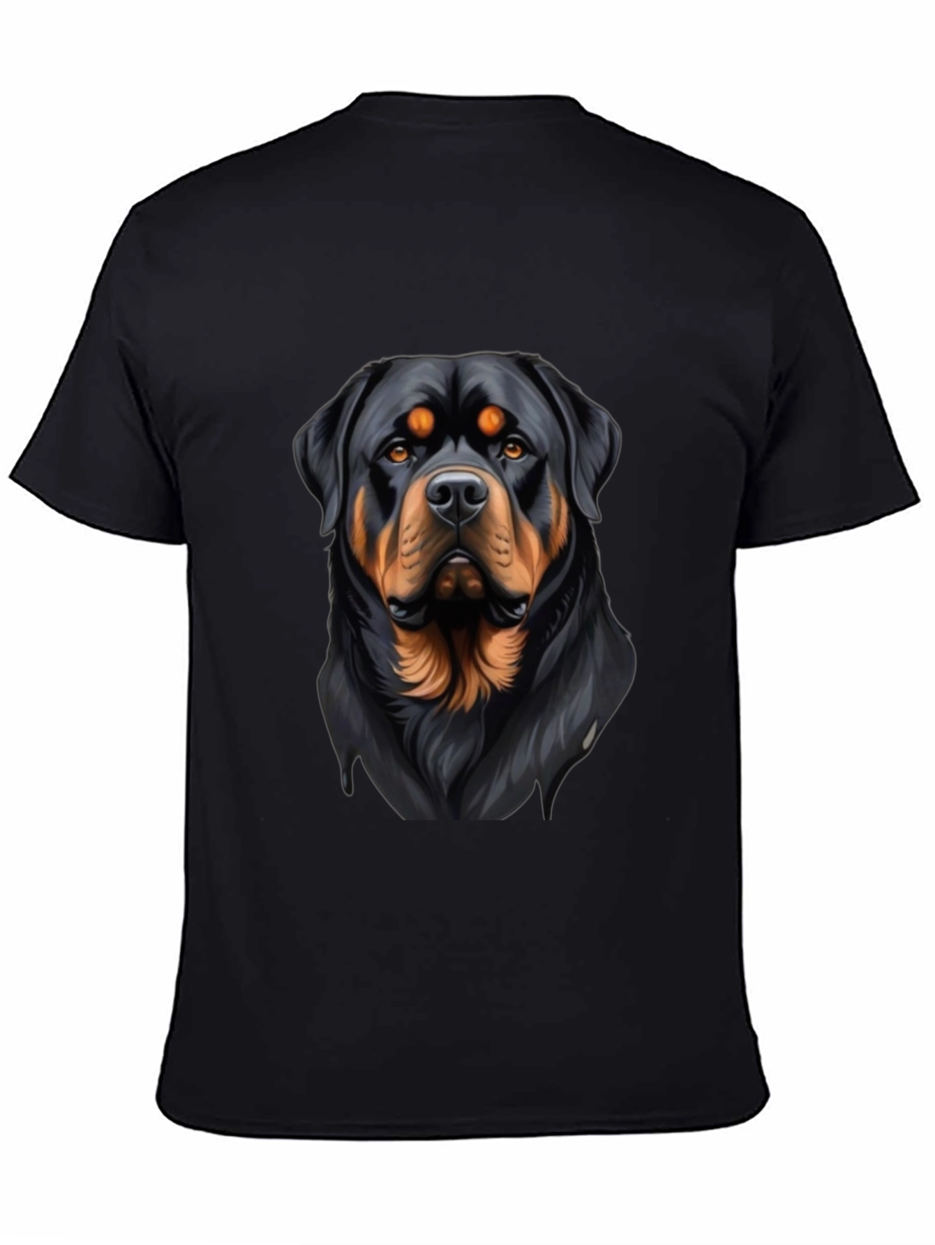 Rottweiler Graphic Print Black T-Shirt