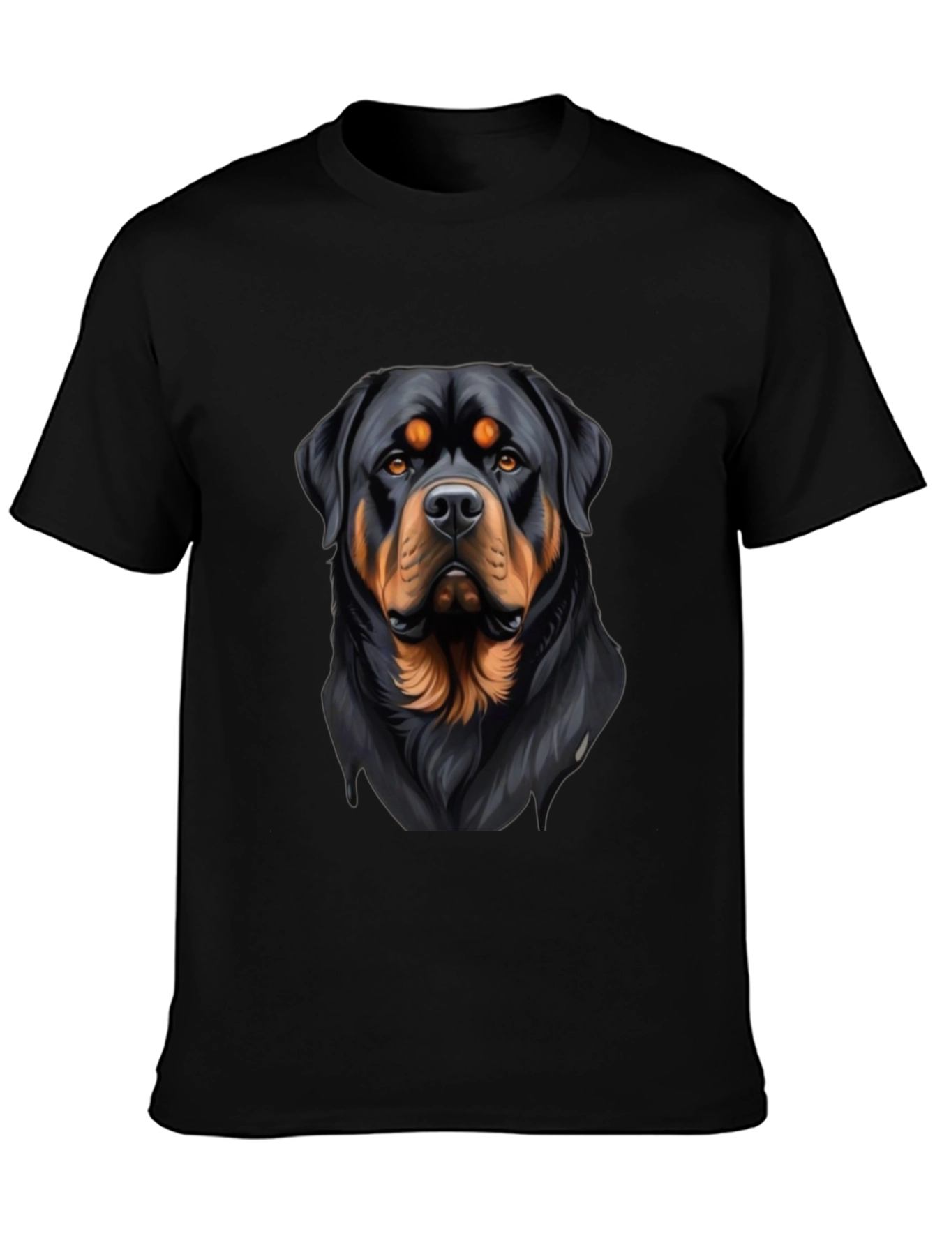 Rottweiler Graphic Print Black T-Shirt