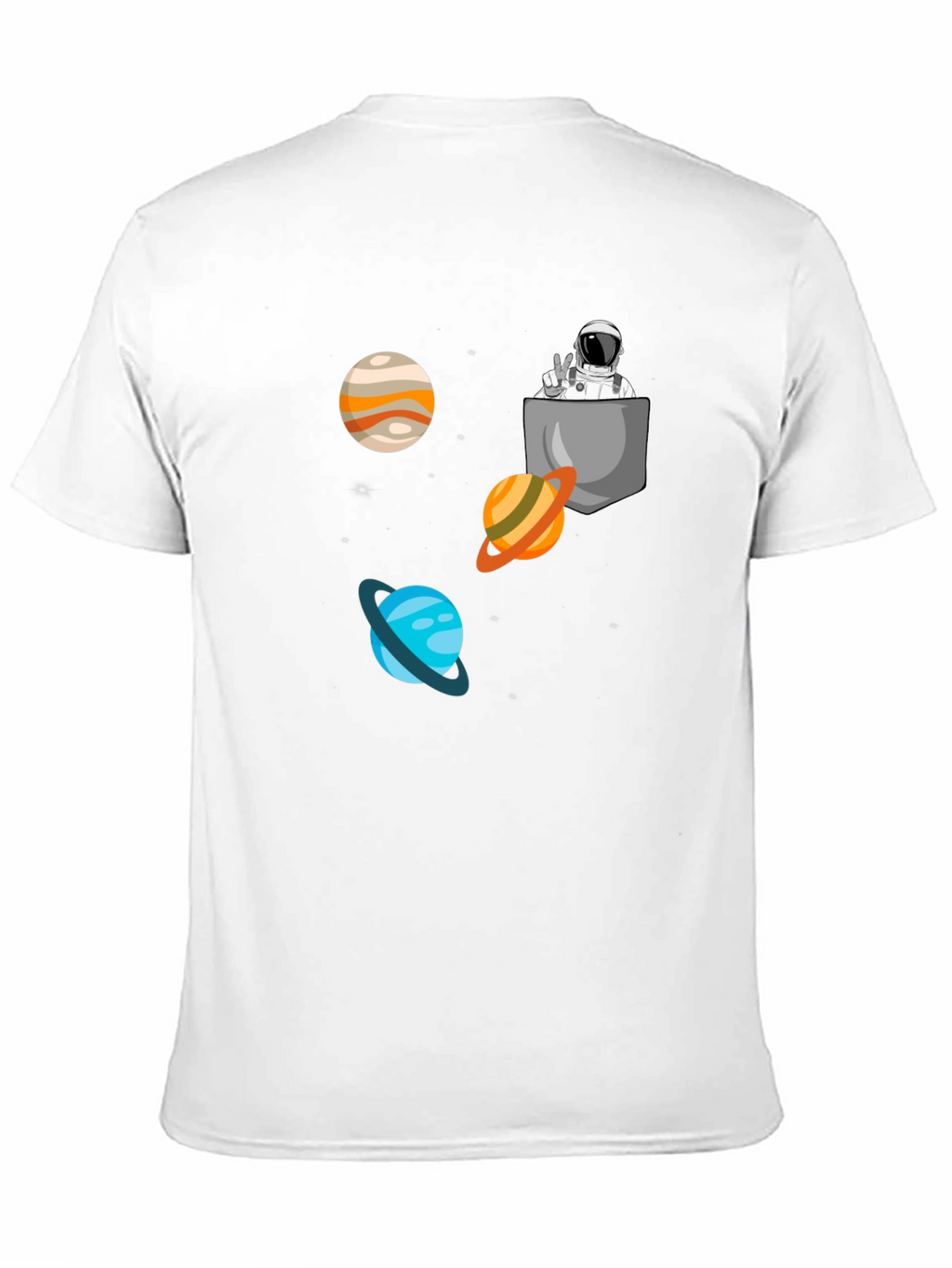 Astronaut Pocket Print Black T-Shirt