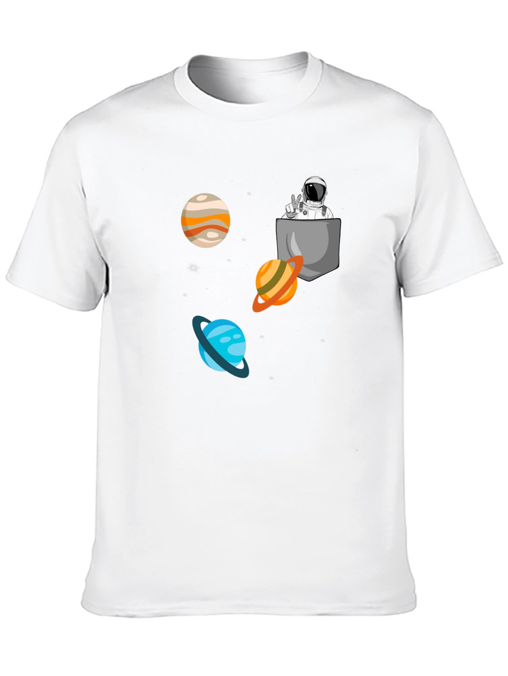 Astronaut Pocket Print Black T-Shirt