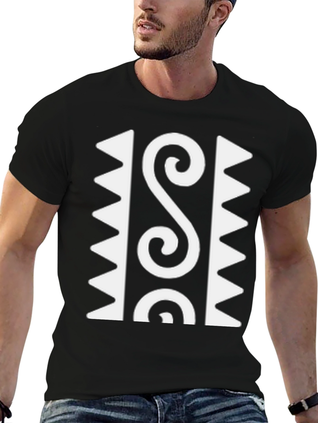Adinkra Symbol Graphic Black T-Shirt
