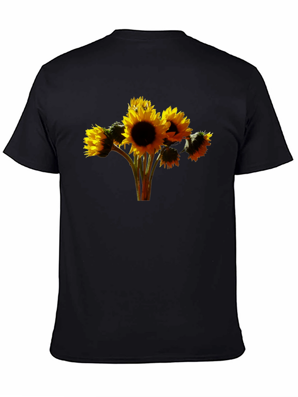 Sunflower Bouquet Graphic Tee - Black Cotton Blend