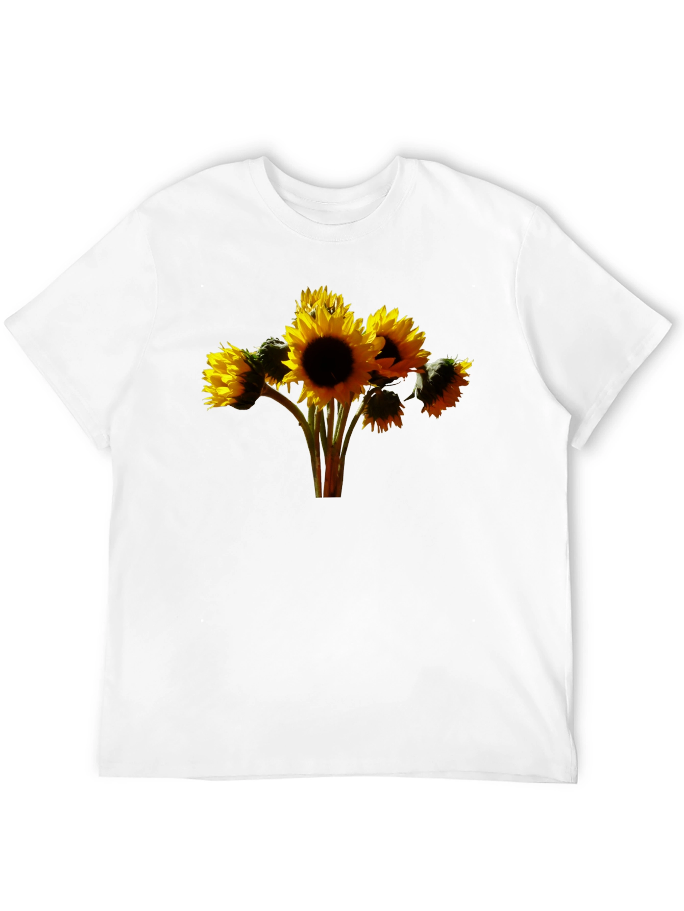 Sunflower Bouquet Graphic Tee - Black Cotton Blend