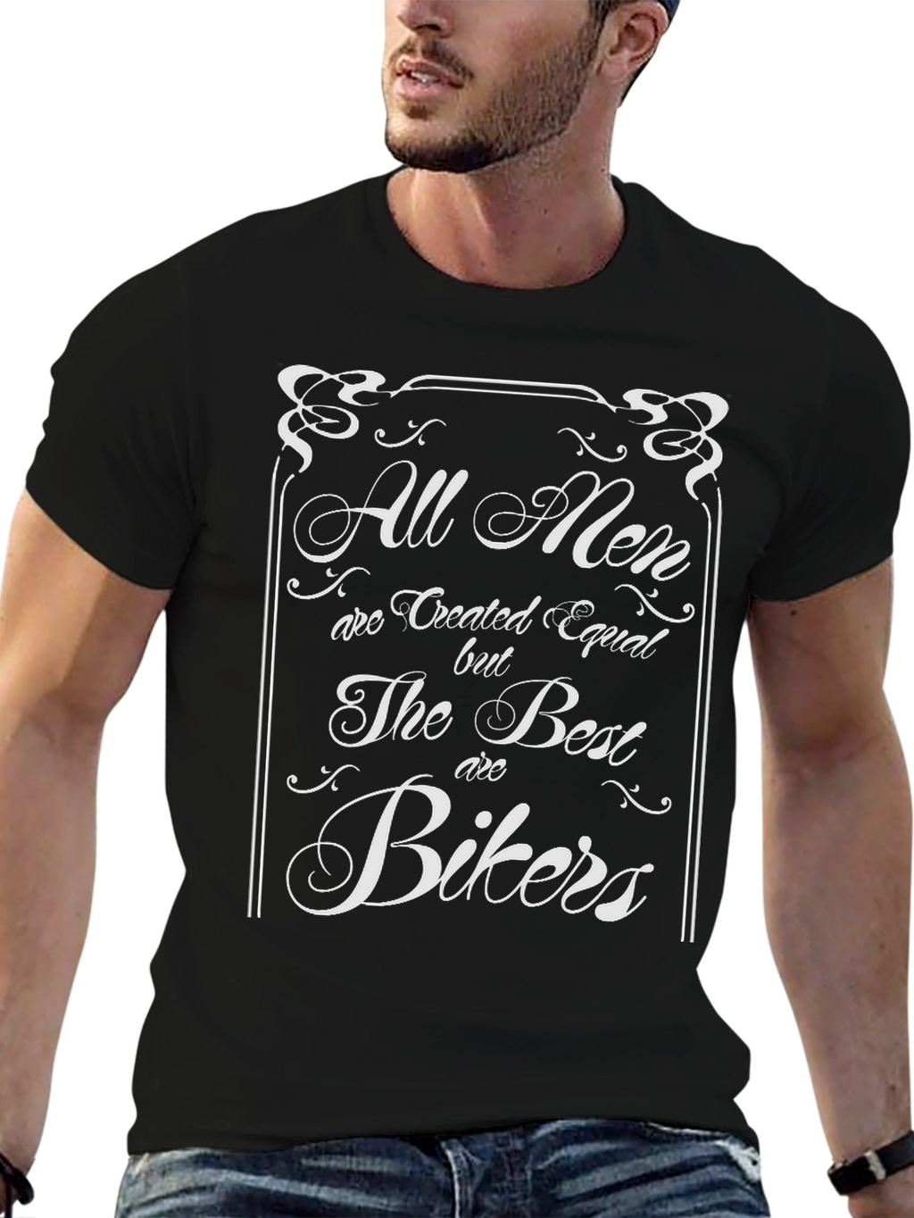 All Men Are Created Equal Bikers Graphic Tee