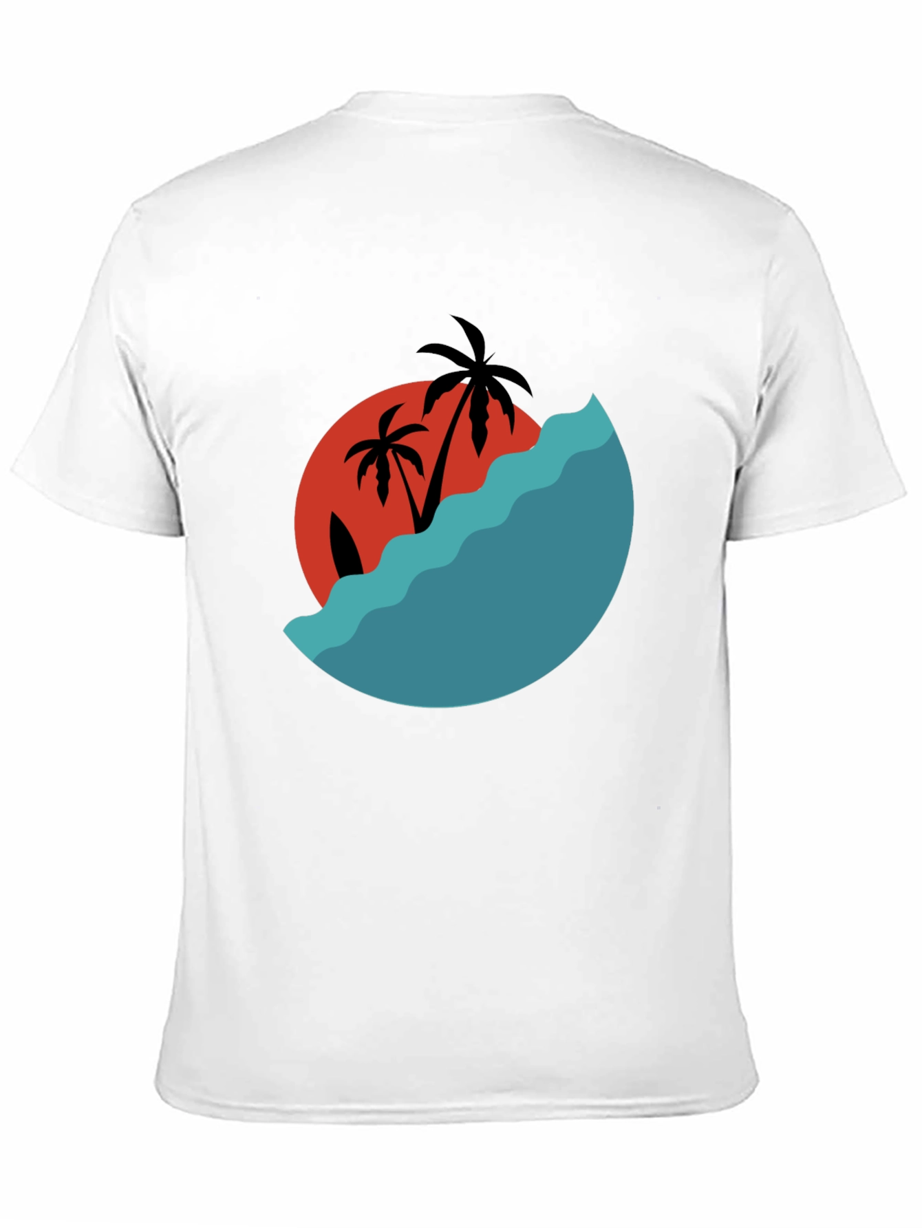 Tropical Sunset Graphic Tee - Black Cotton Comfort