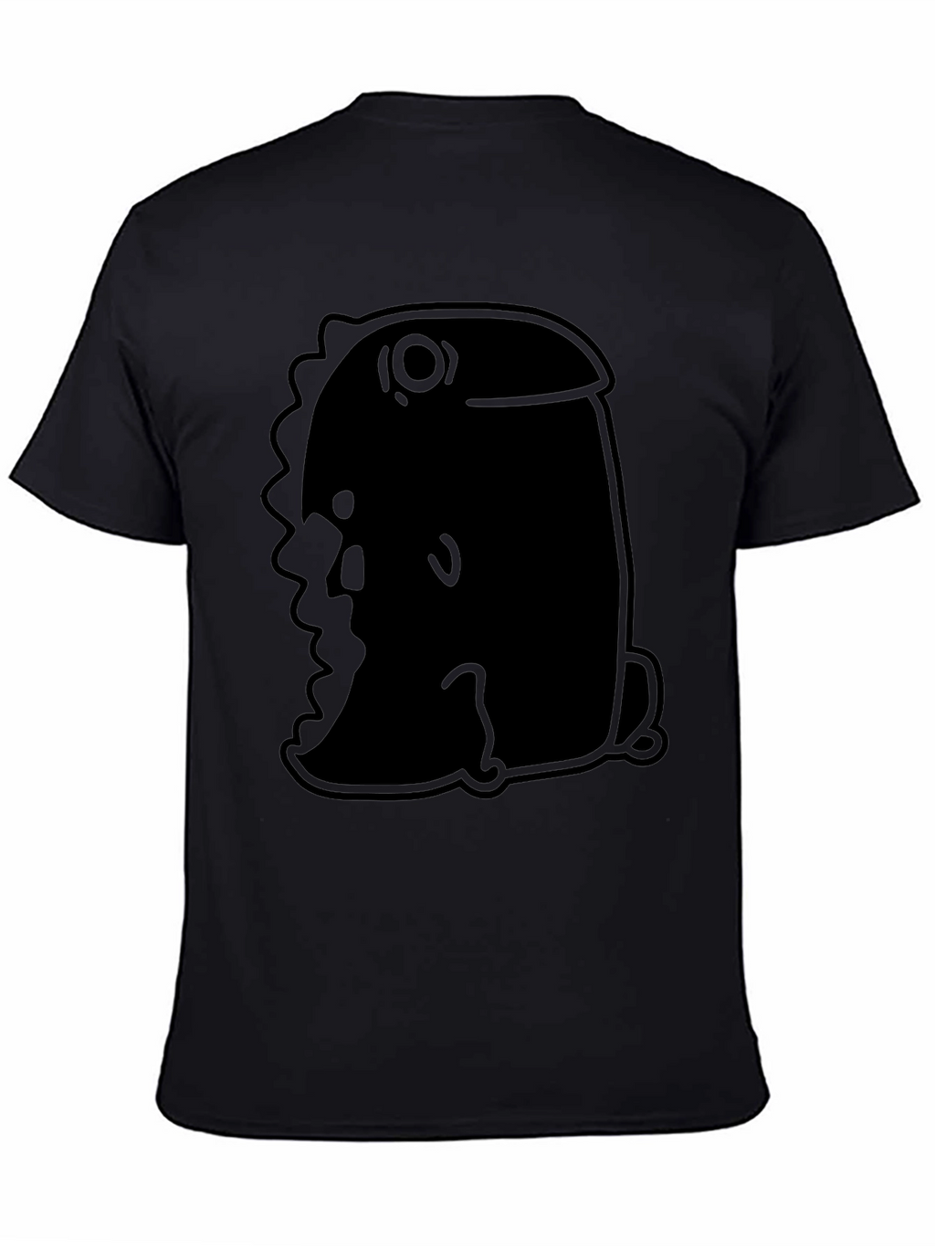 Minimalist Black T-Shirt with Abstract Dino Design