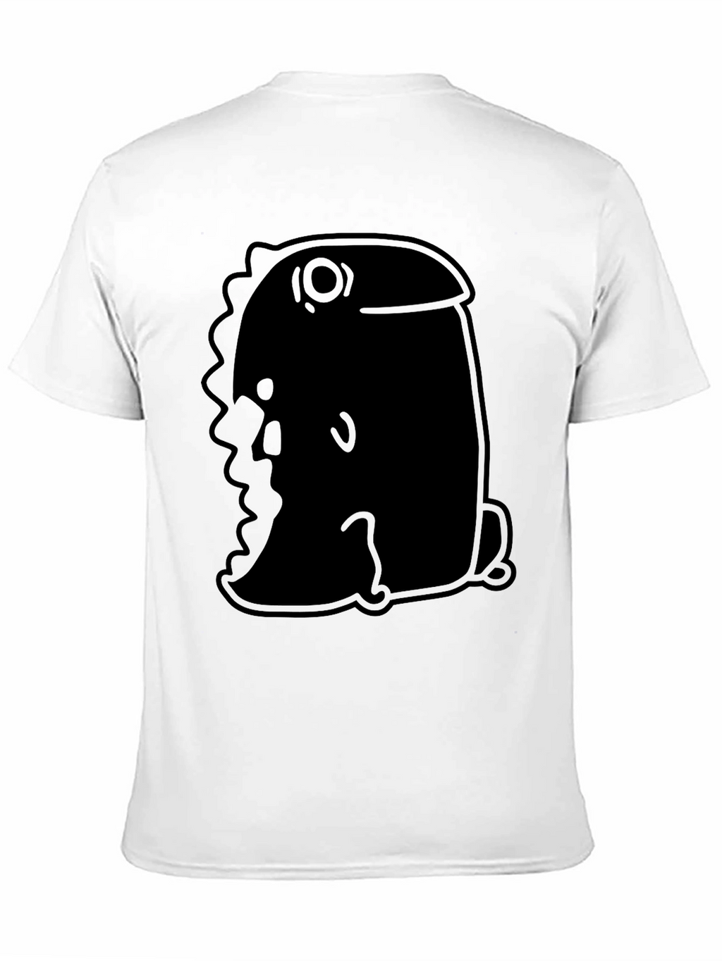Minimalist Black T-Shirt with Abstract Dino Design