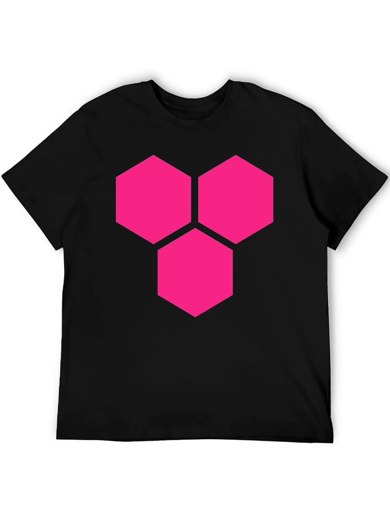 Hexagon Cluster Graphic Tee - Bold Style Black Shirt