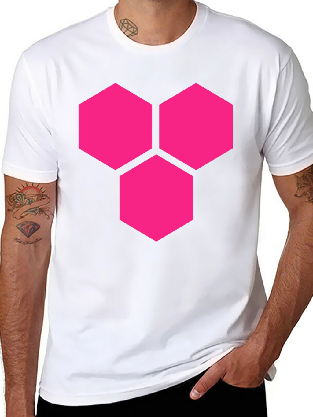 Hexagon Cluster Graphic Tee - Bold Style Black Shirt