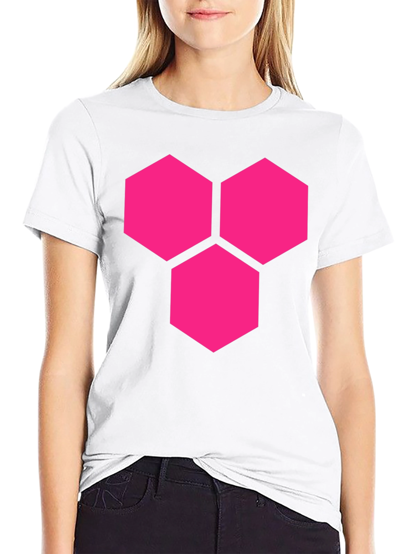 Hexagon Cluster Graphic Tee - Bold Style Black Shirt