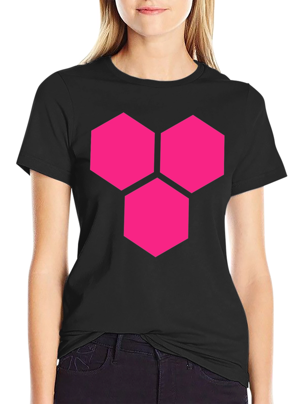 Hexagon Cluster Graphic Tee - Bold Style Black Shirt
