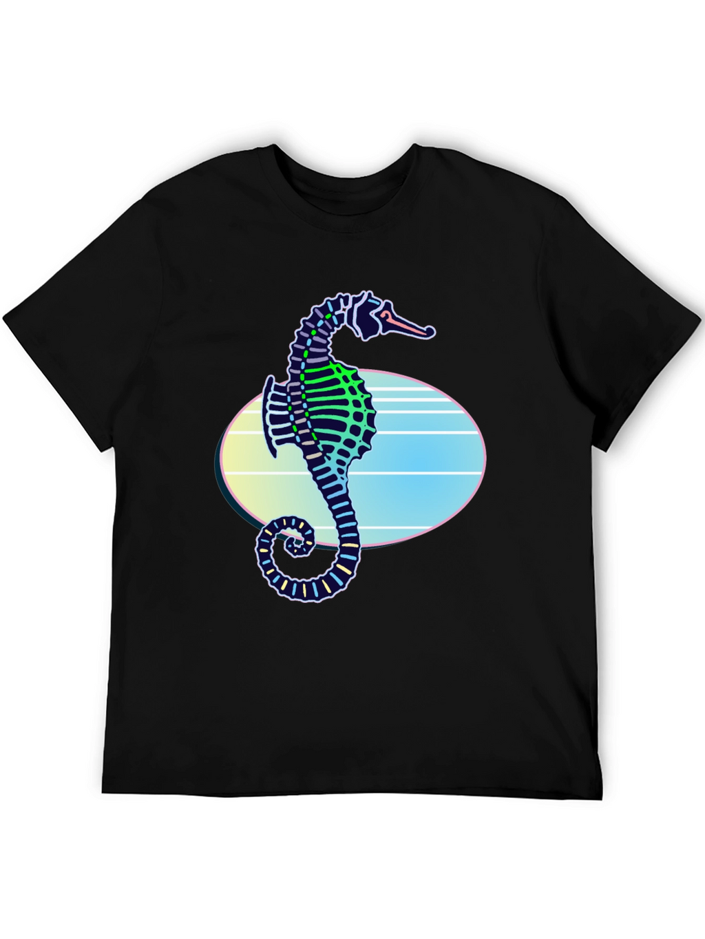 Neon Seahorse Graphic T-Shirt