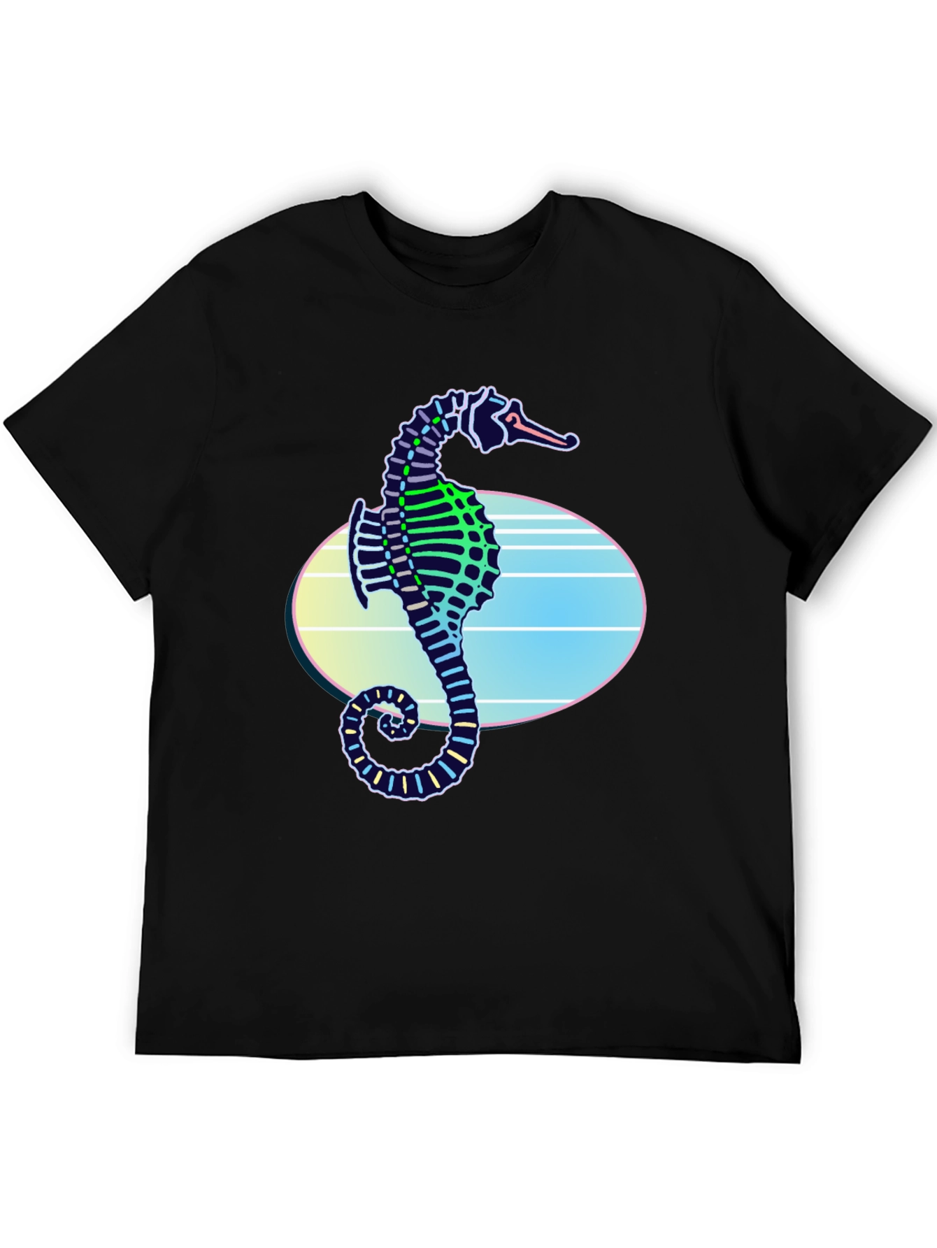 Neon Seahorse Graphic T-Shirt