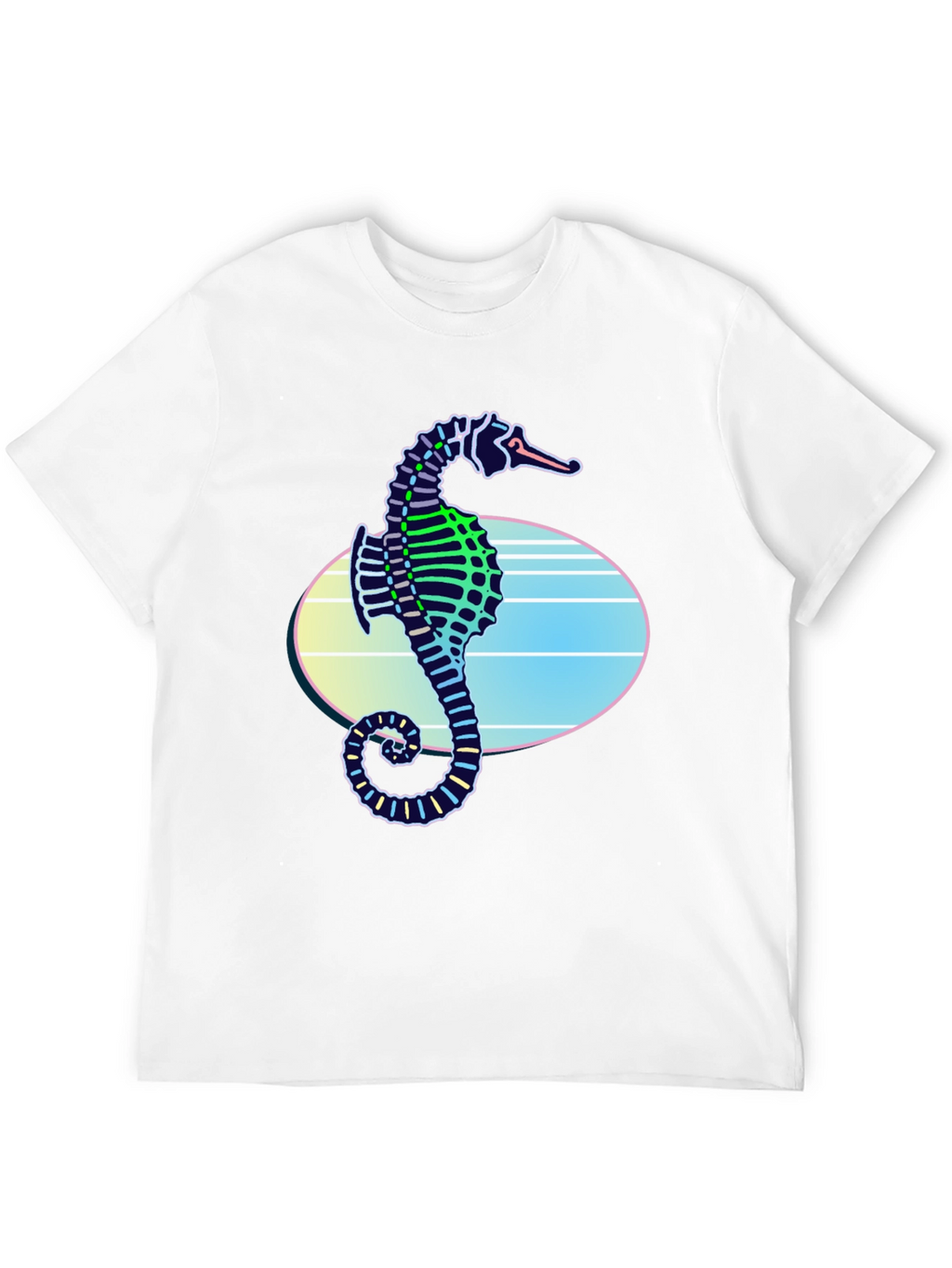 Neon Seahorse Graphic T-Shirt