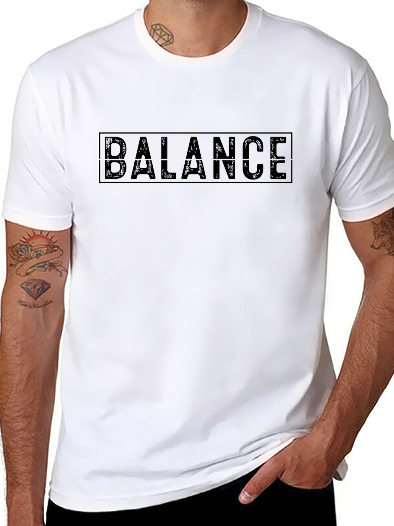 Mens Black BALANCE Graphic T-Shirt