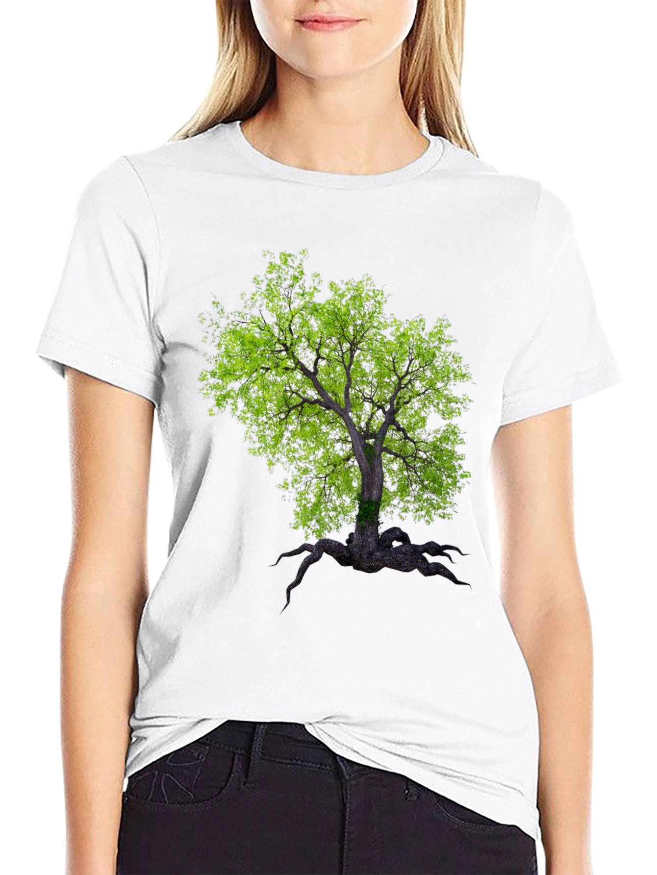 Arboreal Print Black T-Shirt
